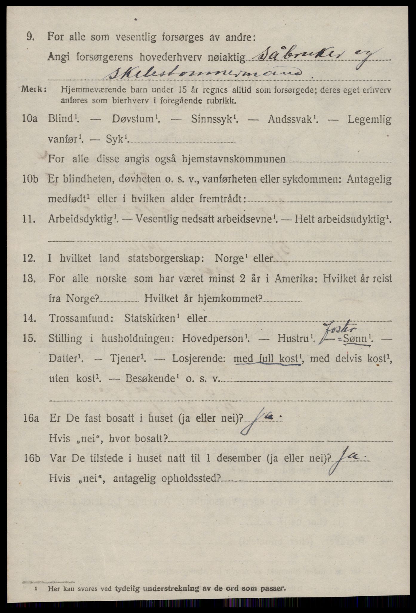 SAT, 1920 census for Sylte, 1920, p. 2614