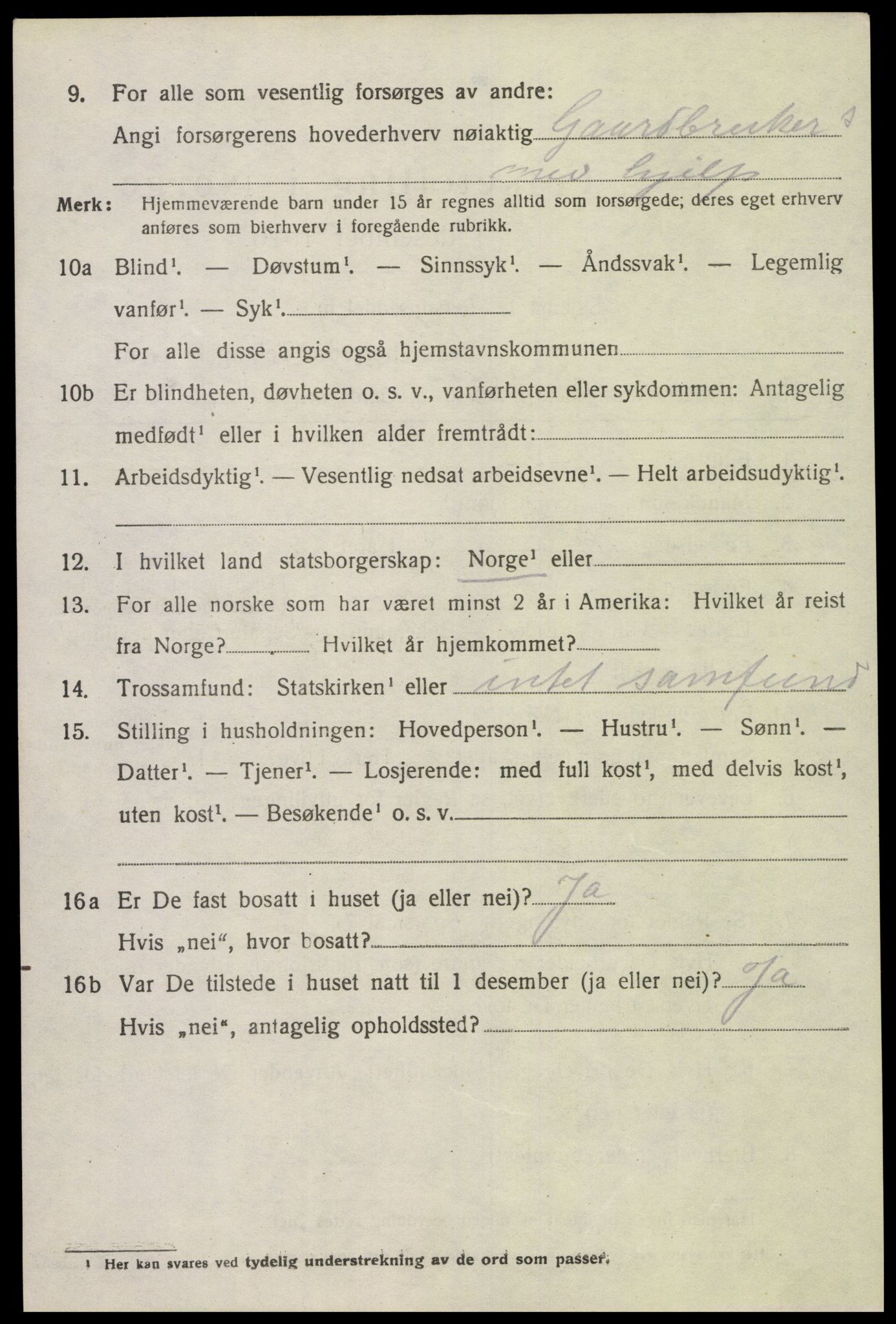 SAK, 1920 census for Vigmostad, 1920, p. 664