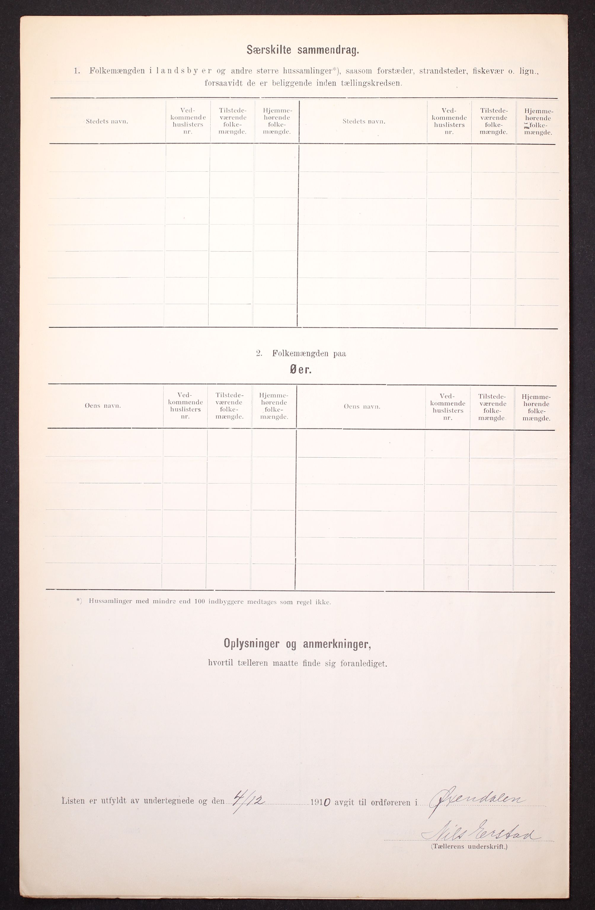 RA, 1910 census for Øksendal, 1910, p. 7