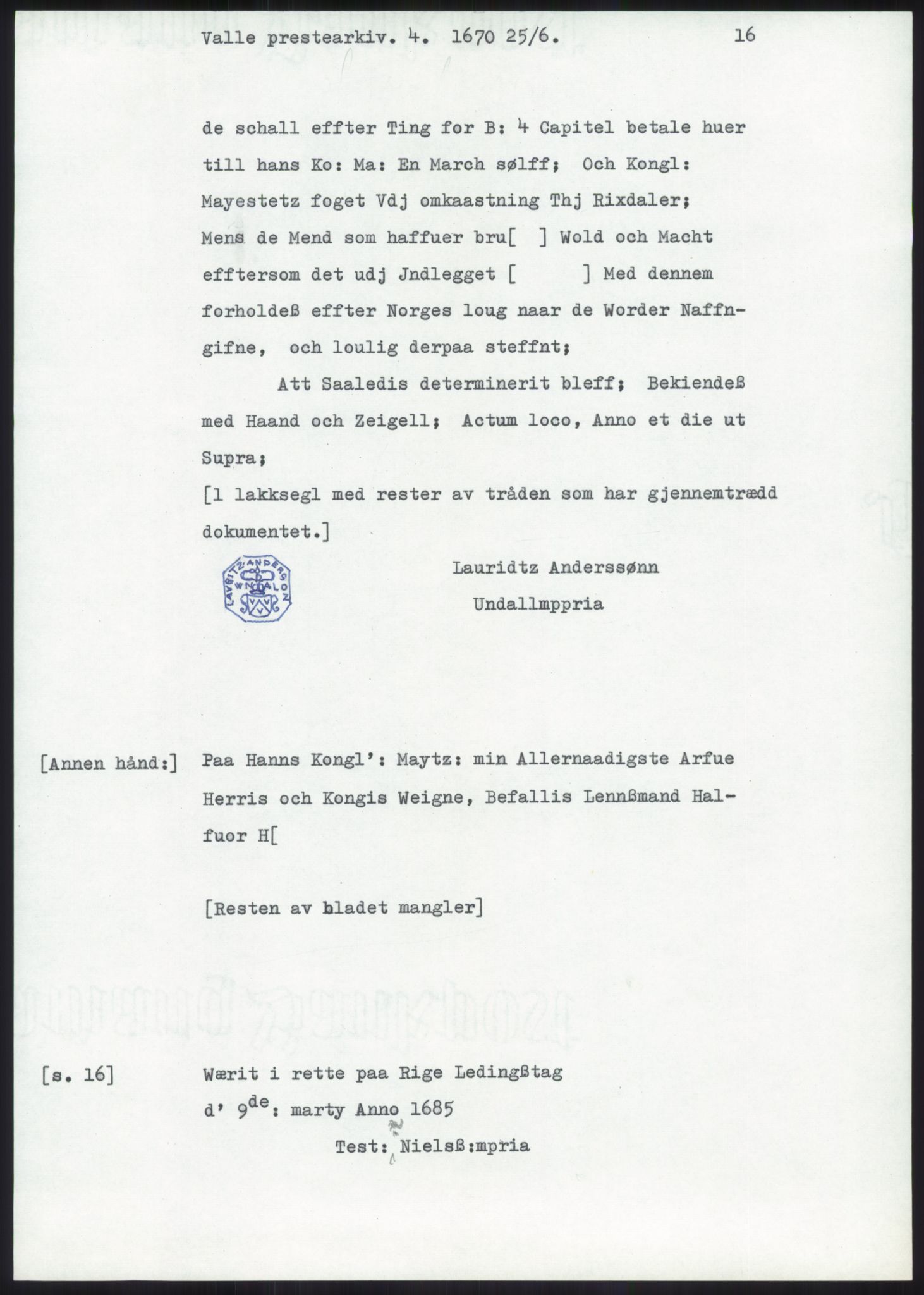 Samlinger til kildeutgivelse, Diplomavskriftsamlingen, AV/RA-EA-4053/H/Ha, p. 315