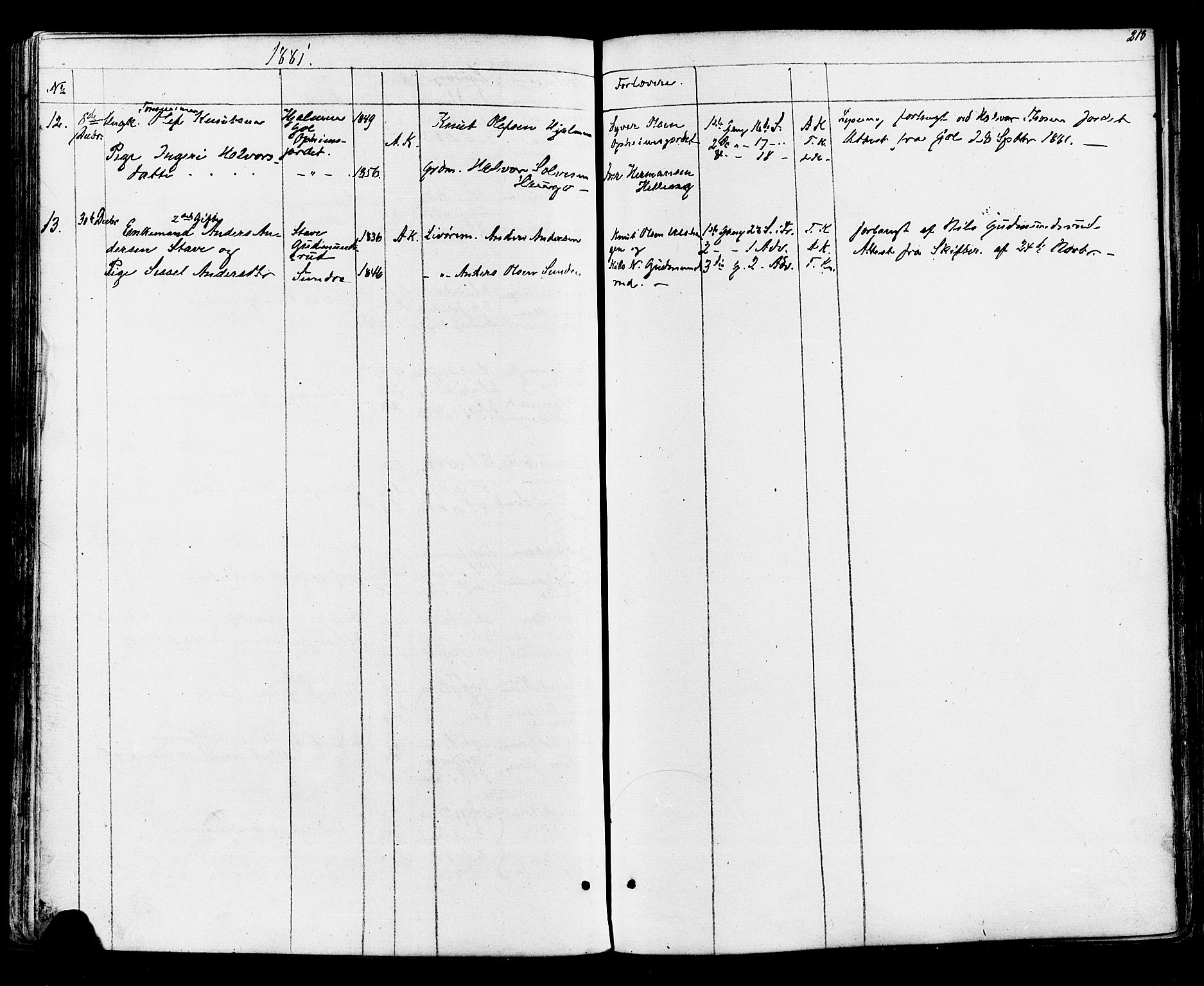 Ål kirkebøker, AV/SAKO-A-249/F/Fa/L0007: Parish register (official) no. I 7, 1865-1881, p. 218