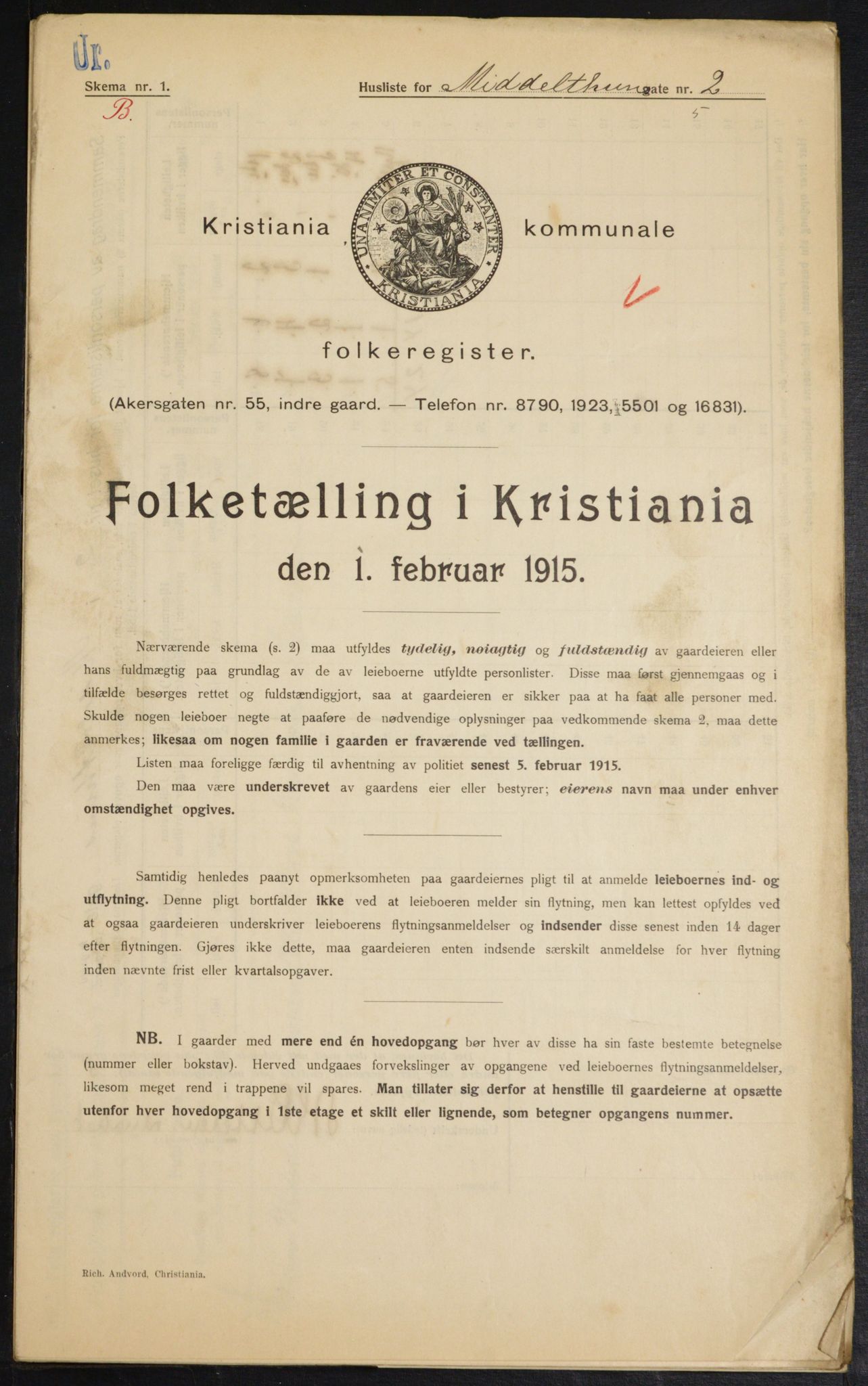 OBA, Municipal Census 1915 for Kristiania, 1915, p. 64723