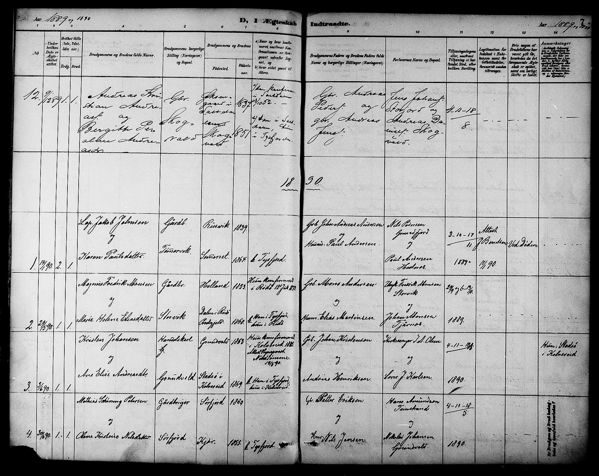 Ministerialprotokoller, klokkerbøker og fødselsregistre - Nordland, AV/SAT-A-1459/861/L0870: Parish register (official) no. 861A05, 1889-1903, p. 7