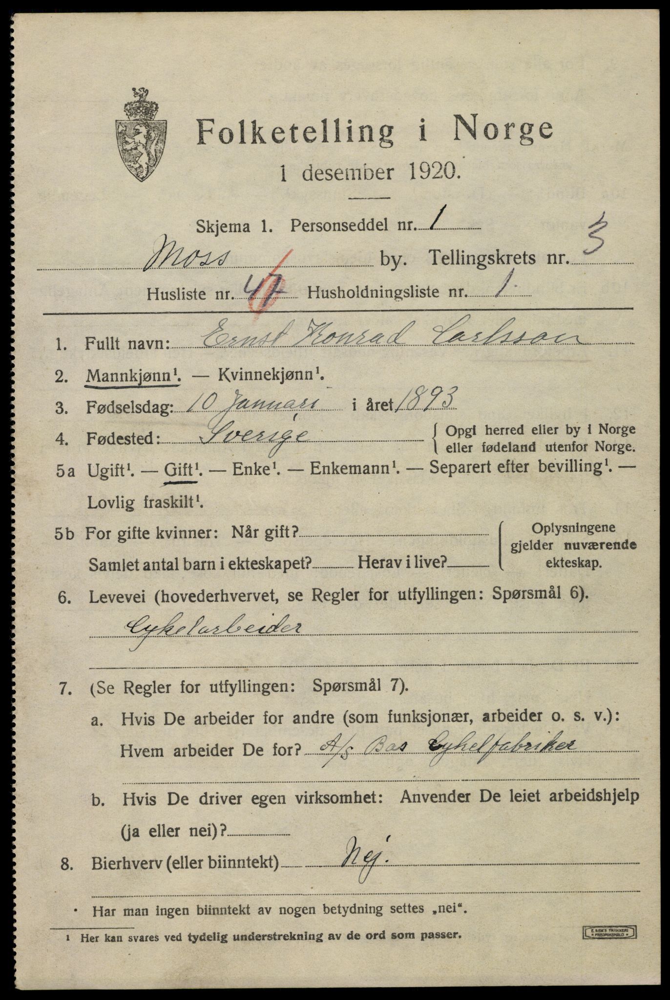 SAO, 1920 census for Moss, 1920, p. 12335