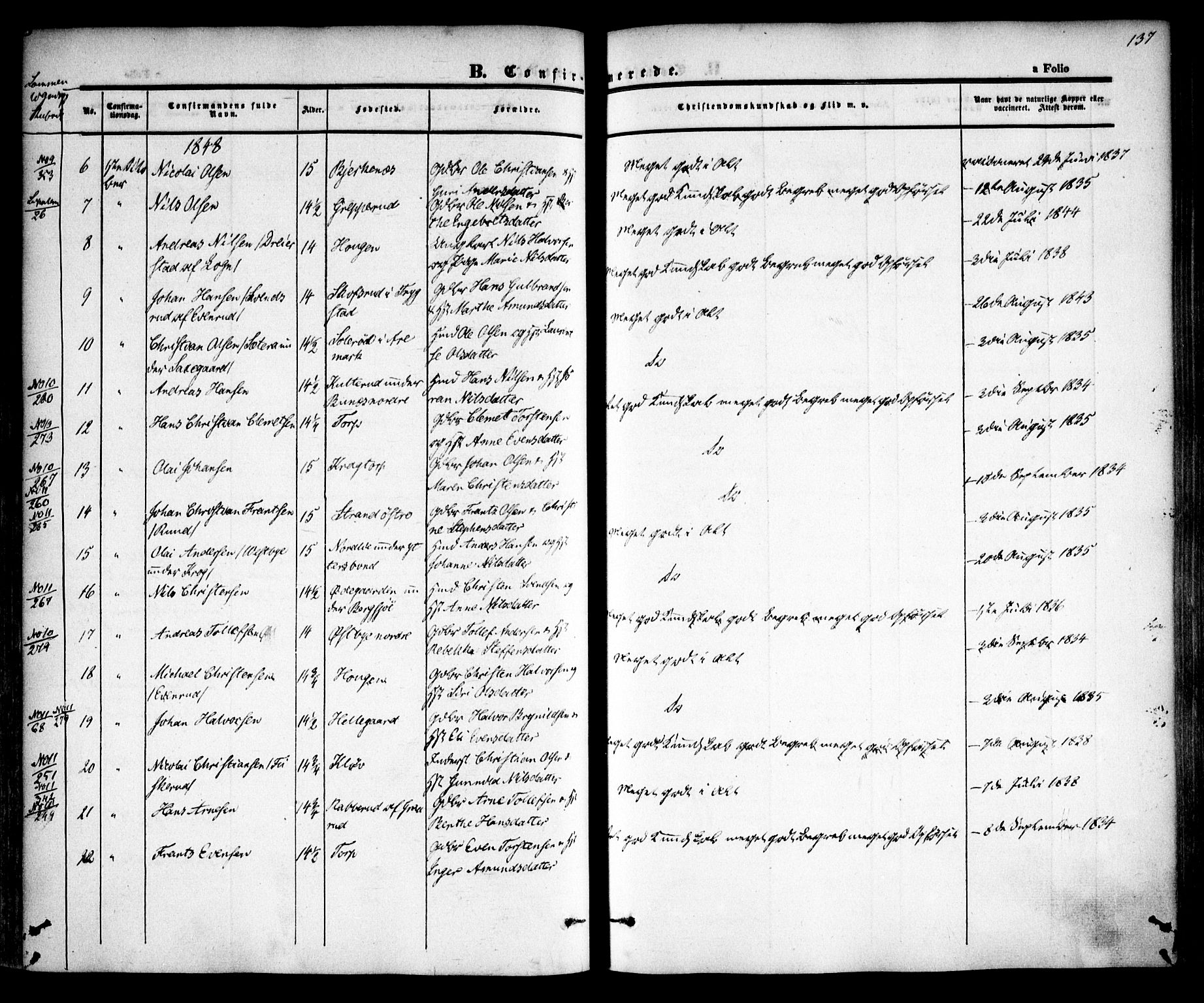 Høland prestekontor Kirkebøker, SAO/A-10346a/F/Fa/L0009: Parish register (official) no. I 9, 1846-1853, p. 137