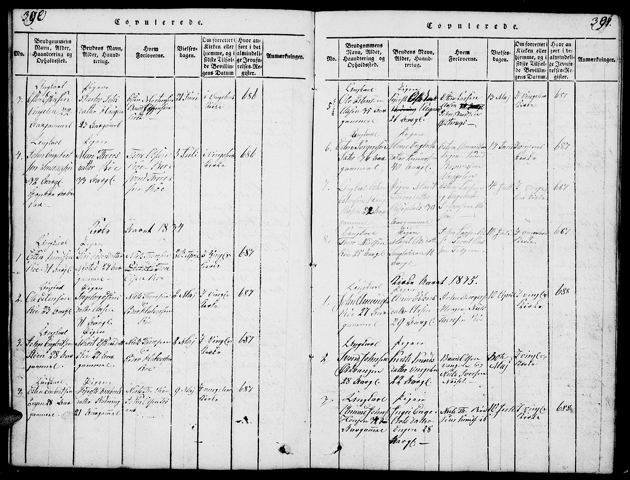 Tolga prestekontor, AV/SAH-PREST-062/L/L0003: Parish register (copy) no. 3, 1815-1862, p. 390-391