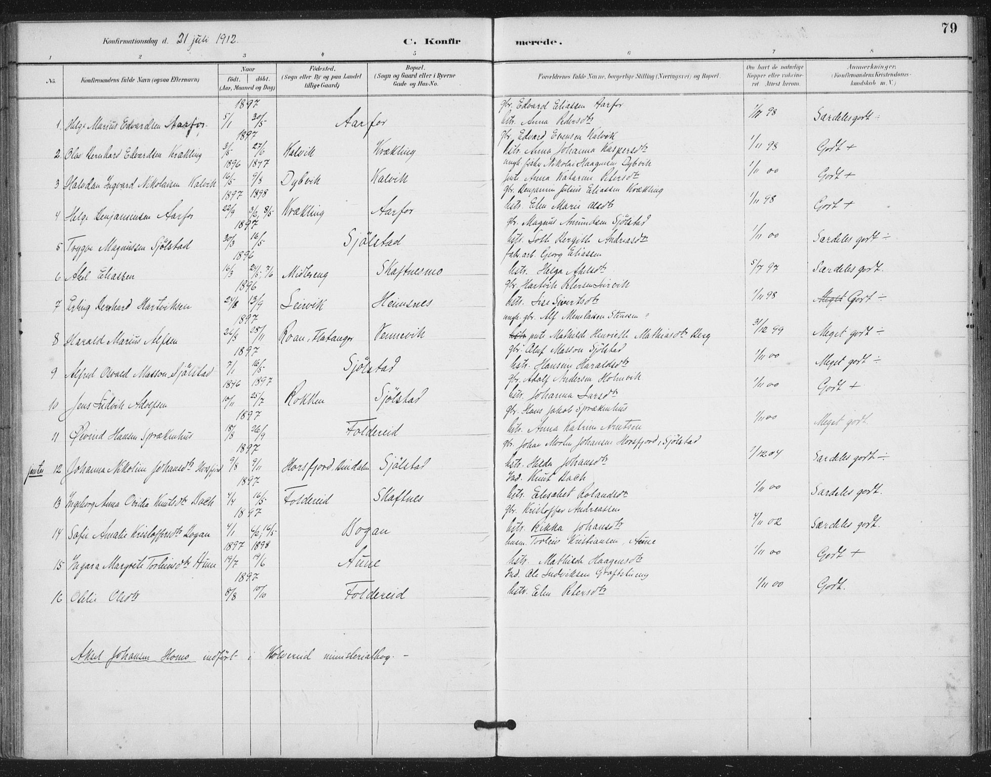 Ministerialprotokoller, klokkerbøker og fødselsregistre - Nord-Trøndelag, SAT/A-1458/783/L0660: Parish register (official) no. 783A02, 1886-1918, p. 79