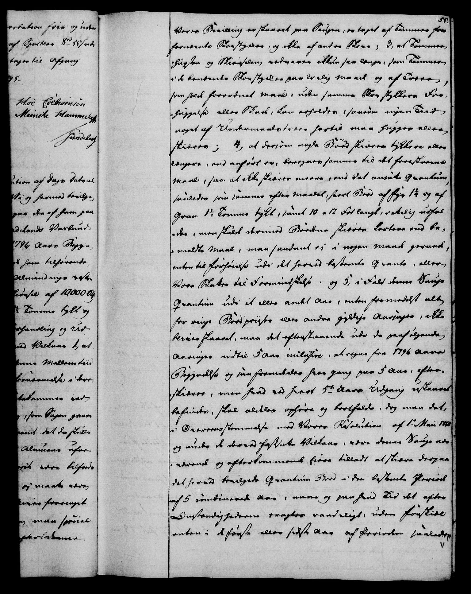 Rentekammeret, Kammerkanselliet, RA/EA-3111/G/Gg/Gga/L0016: Norsk ekspedisjonsprotokoll med register (merket RK 53.16), 1794-1800, p. 55