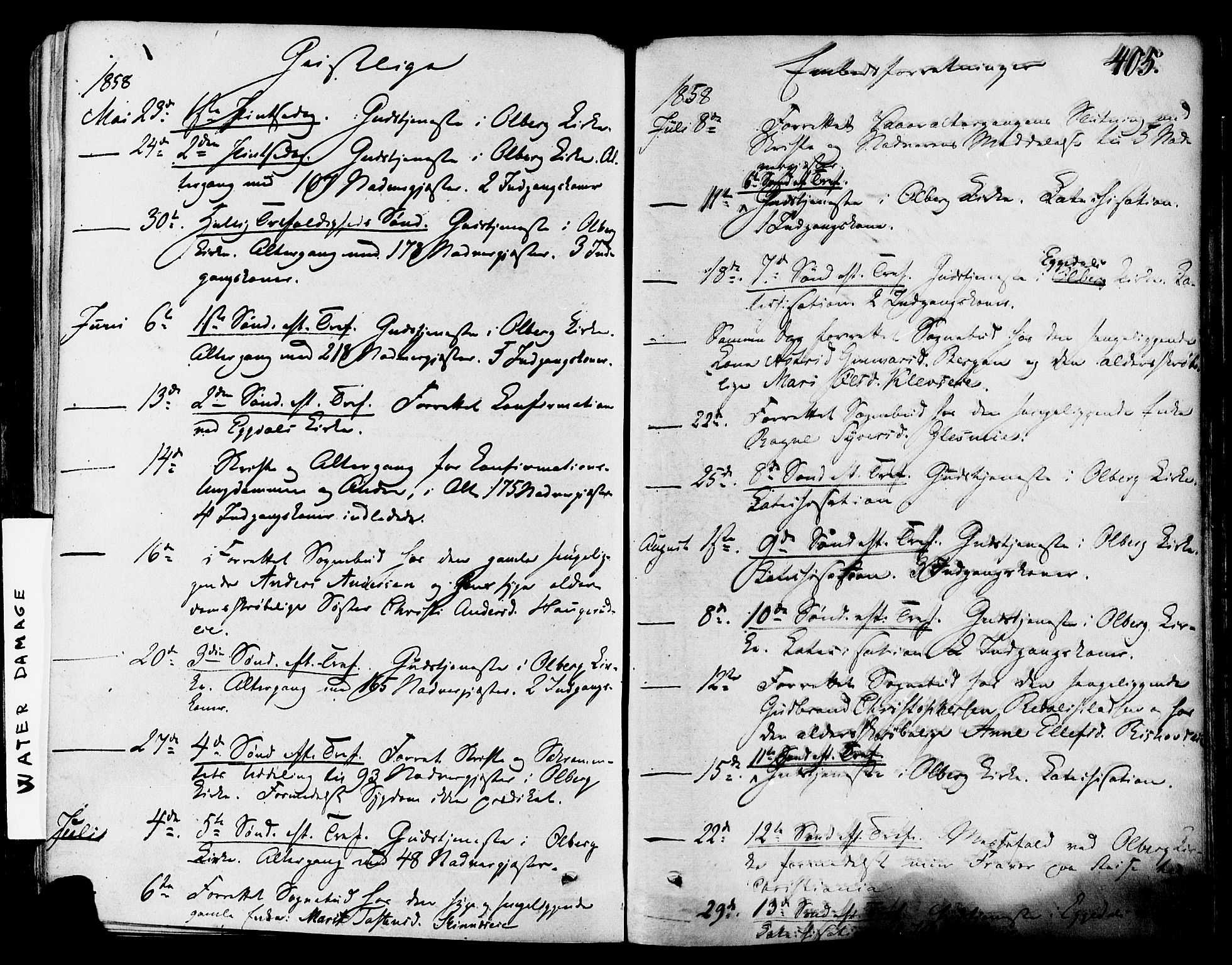 Krødsherad kirkebøker, AV/SAKO-A-19/F/Fa/L0003: Parish register (official) no. 3, 1851-1872, p. 405