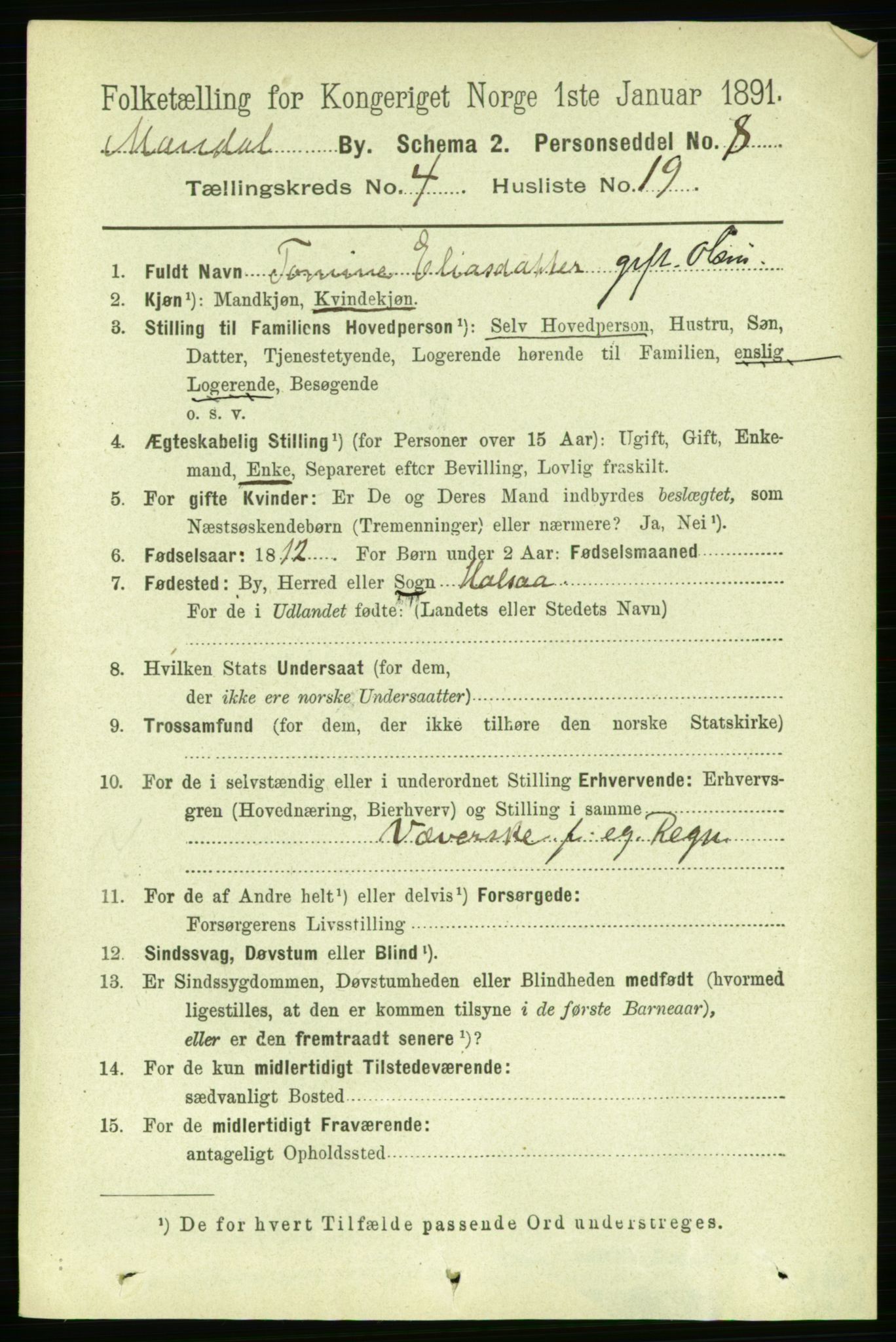 RA, 1891 census for 1002 Mandal, 1891, p. 1923