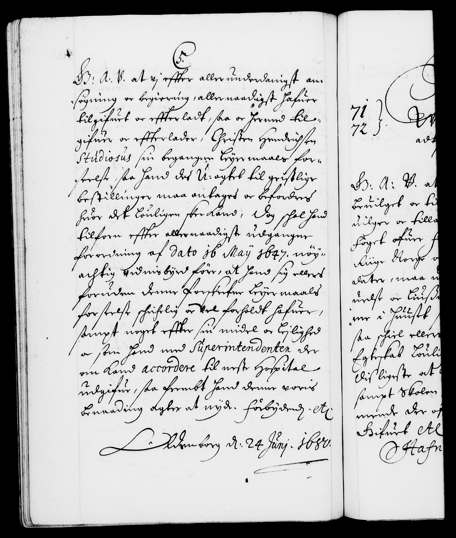 Danske Kanselli 1572-1799, RA/EA-3023/F/Fc/Fca/Fcaa/L0012: Norske registre (mikrofilm), 1674-1680, p. 403b