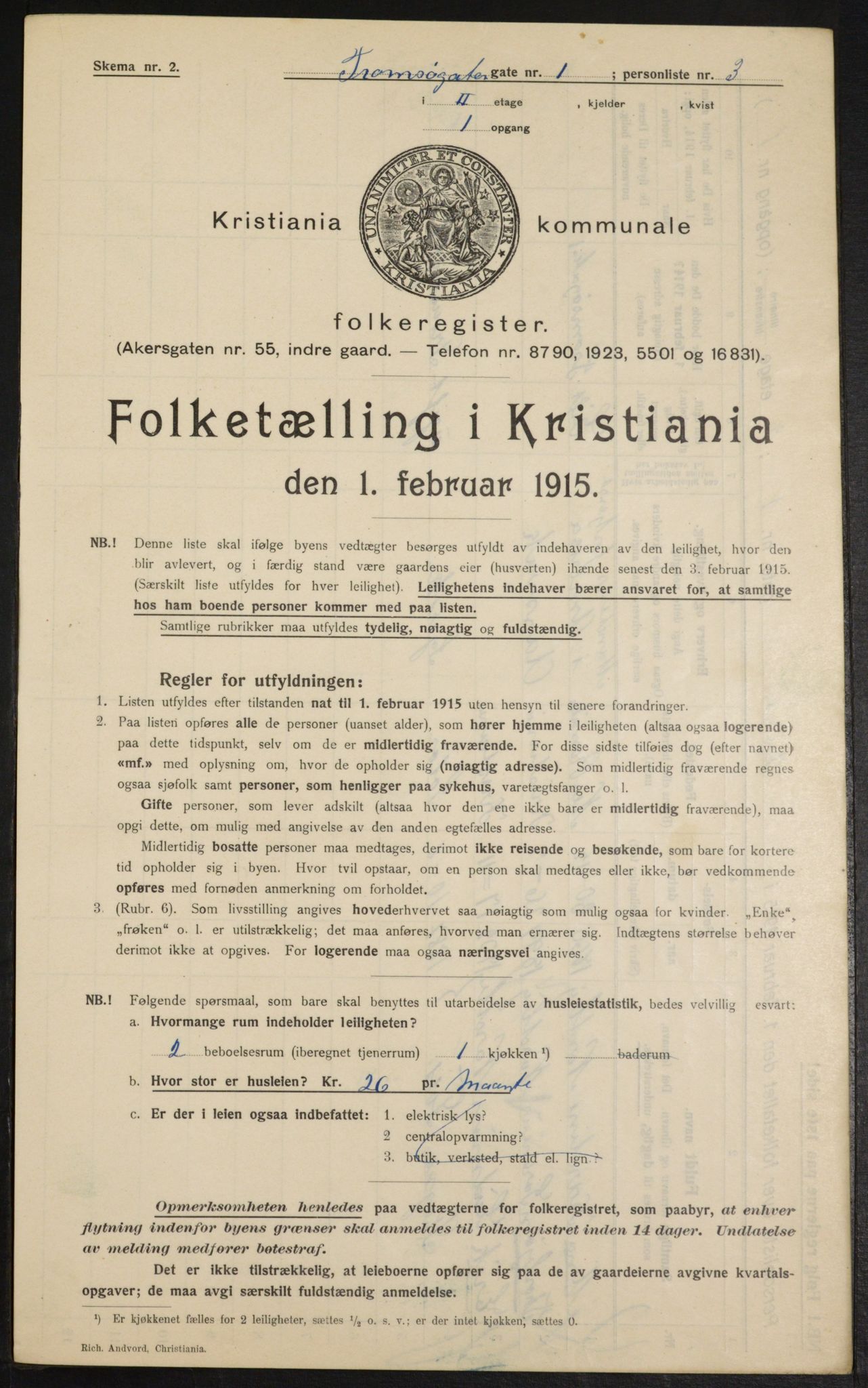 OBA, Municipal Census 1915 for Kristiania, 1915, p. 115804