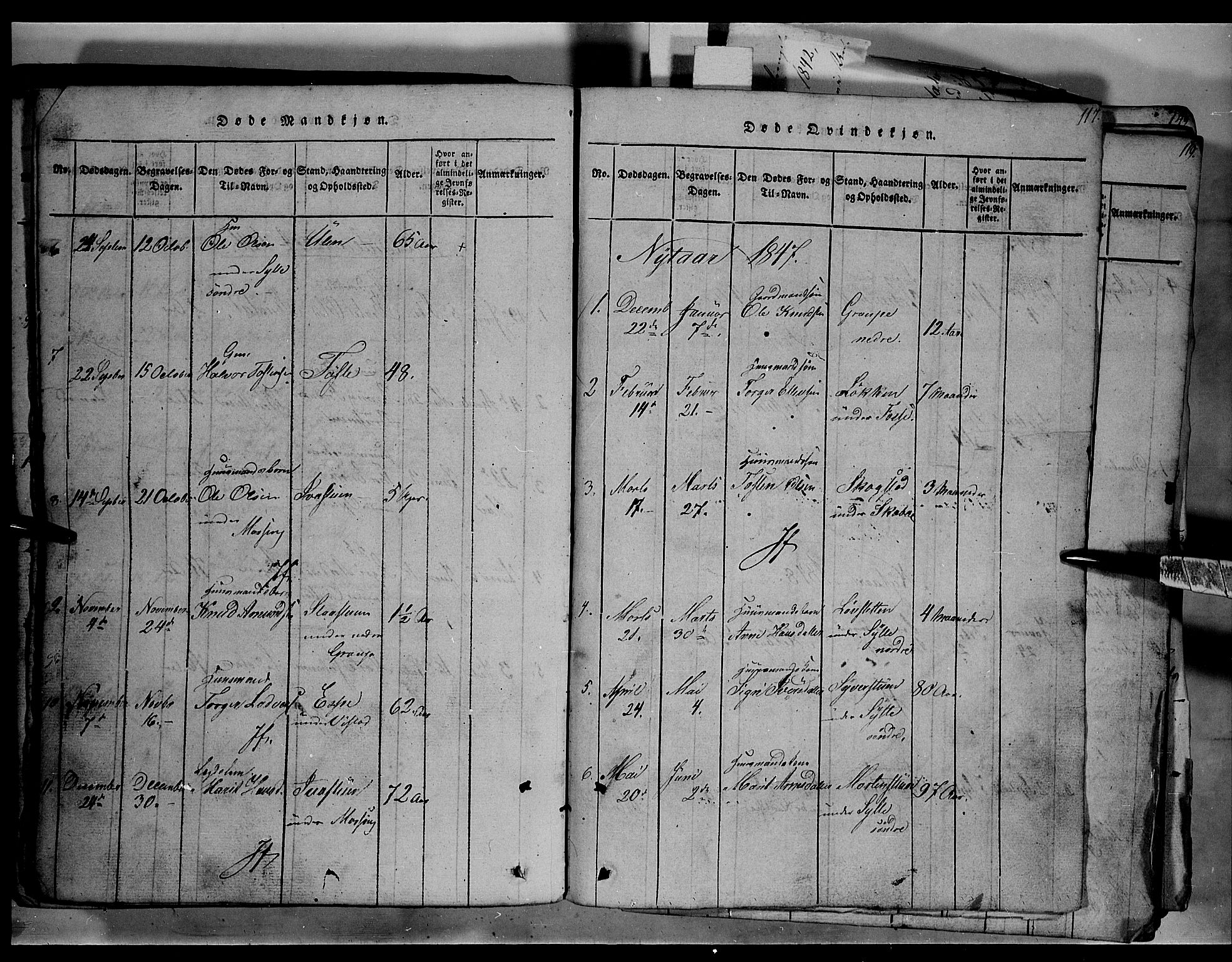 Fron prestekontor, SAH/PREST-078/H/Ha/Hab/L0003: Parish register (copy) no. 3, 1816-1850, p. 117