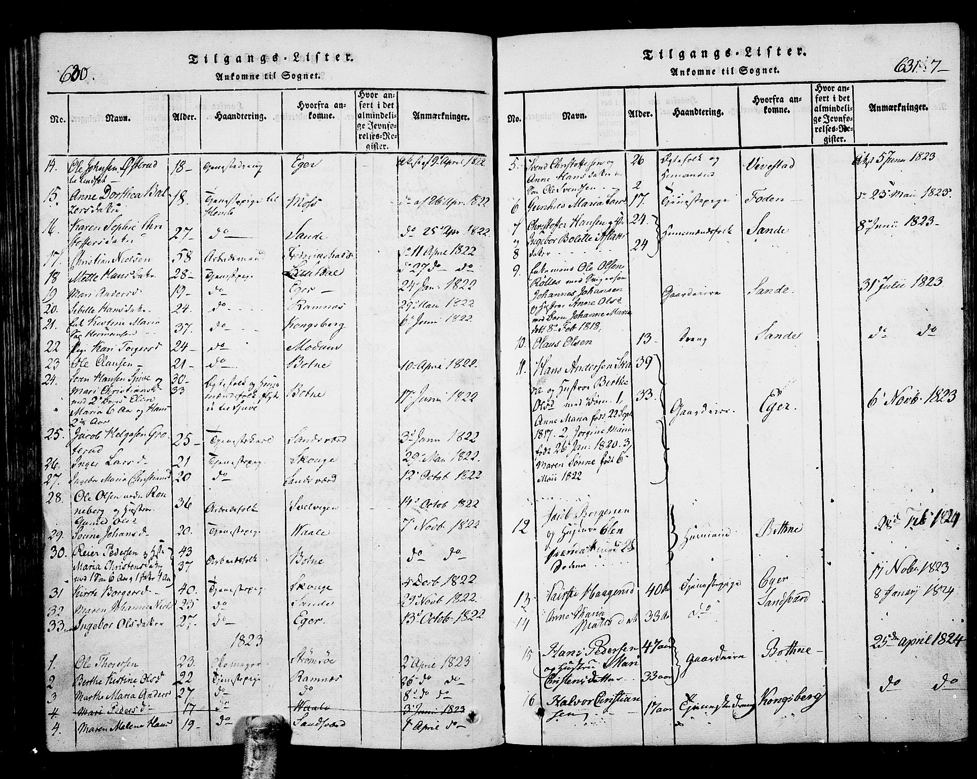 Hof kirkebøker, SAKO/A-64/F/Fa/L0004: Parish register (official) no. I 4, 1814-1843, p. 630-631
