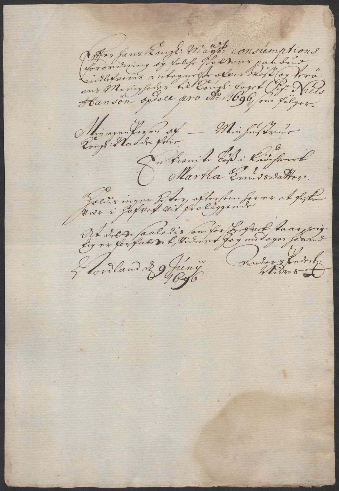 Rentekammeret inntil 1814, Reviderte regnskaper, Fogderegnskap, AV/RA-EA-4092/R67/L4678: Fogderegnskap Vesterålen, Andenes og Lofoten, 1696-1708, p. 80