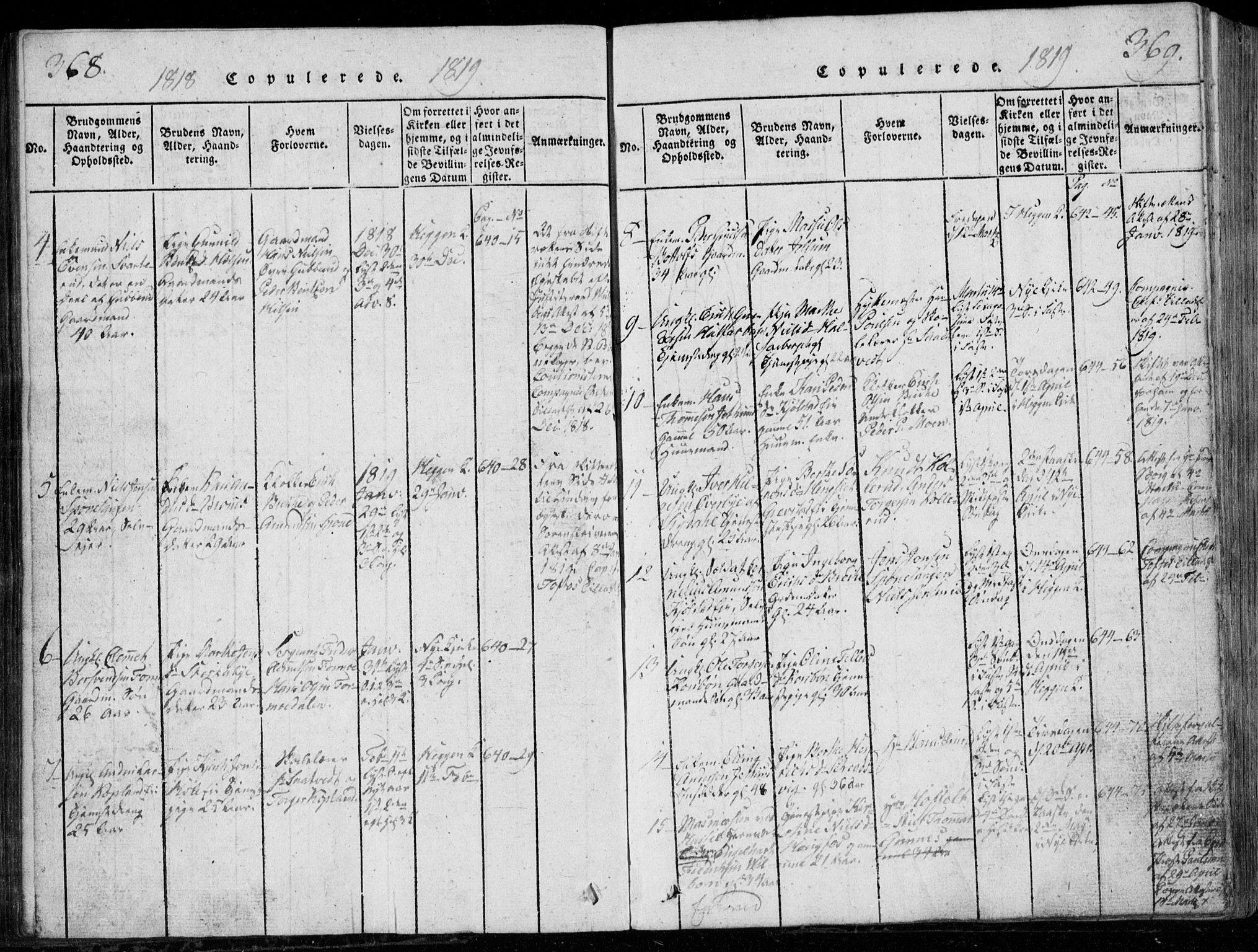 Modum kirkebøker, AV/SAKO-A-234/G/Ga/L0001: Parish register (copy) no. I 1, 1818-1824, p. 368-369