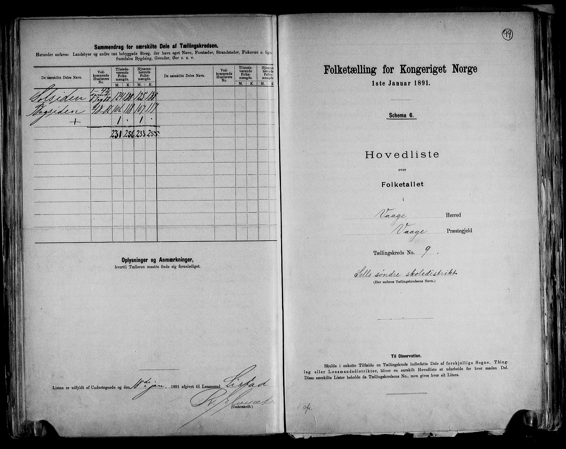 RA, 1891 census for 0515 Vågå, 1891, p. 24