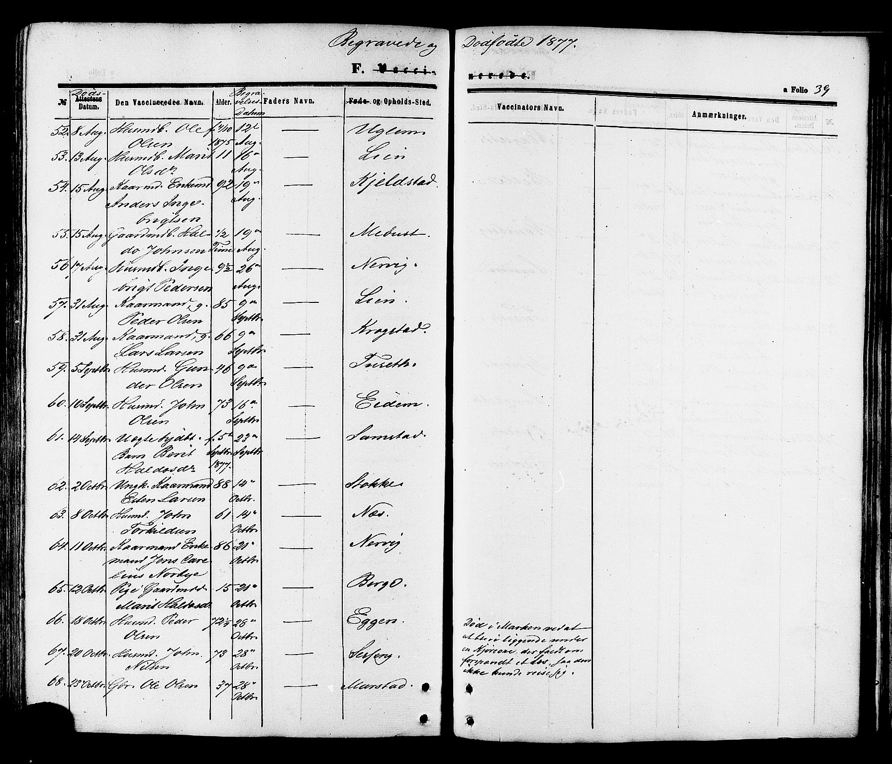 Ministerialprotokoller, klokkerbøker og fødselsregistre - Sør-Trøndelag, AV/SAT-A-1456/695/L1147: Parish register (official) no. 695A07, 1860-1877, p. 39