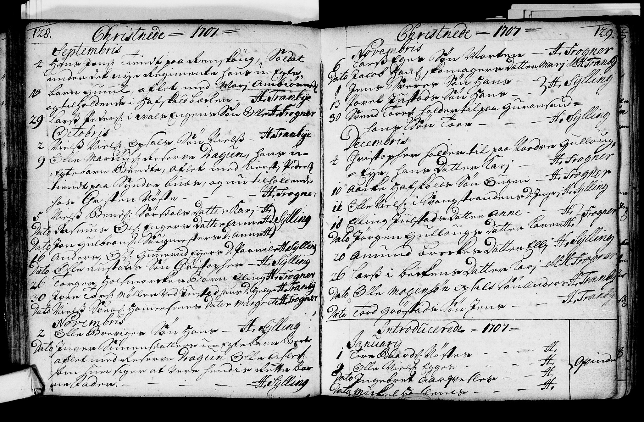 Lier kirkebøker, AV/SAKO-A-230/F/Fa/L0002: Parish register (official) no. I 2, 1701-1726, p. 128-129