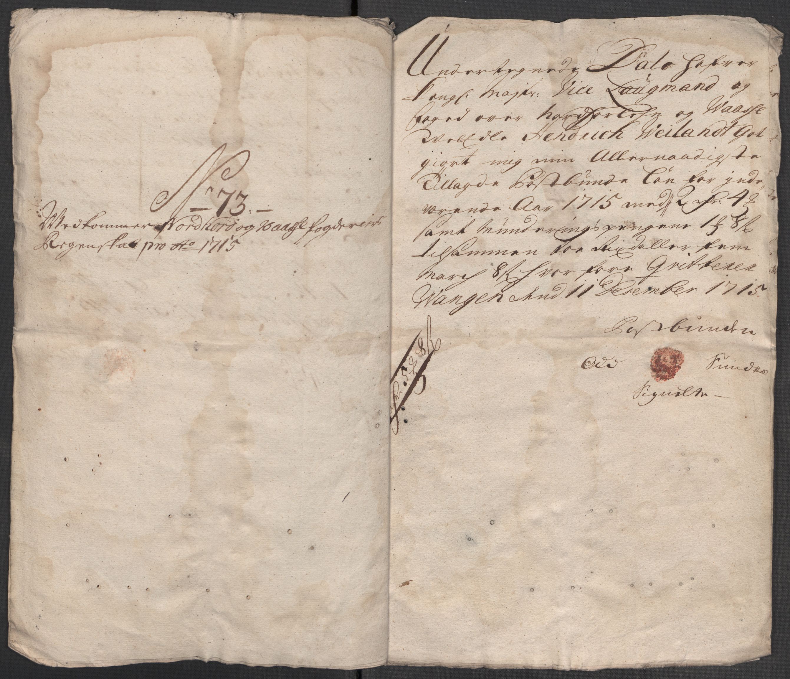 Rentekammeret inntil 1814, Reviderte regnskaper, Fogderegnskap, AV/RA-EA-4092/R51/L3198: Fogderegnskap Nordhordland og Voss, 1715, p. 330