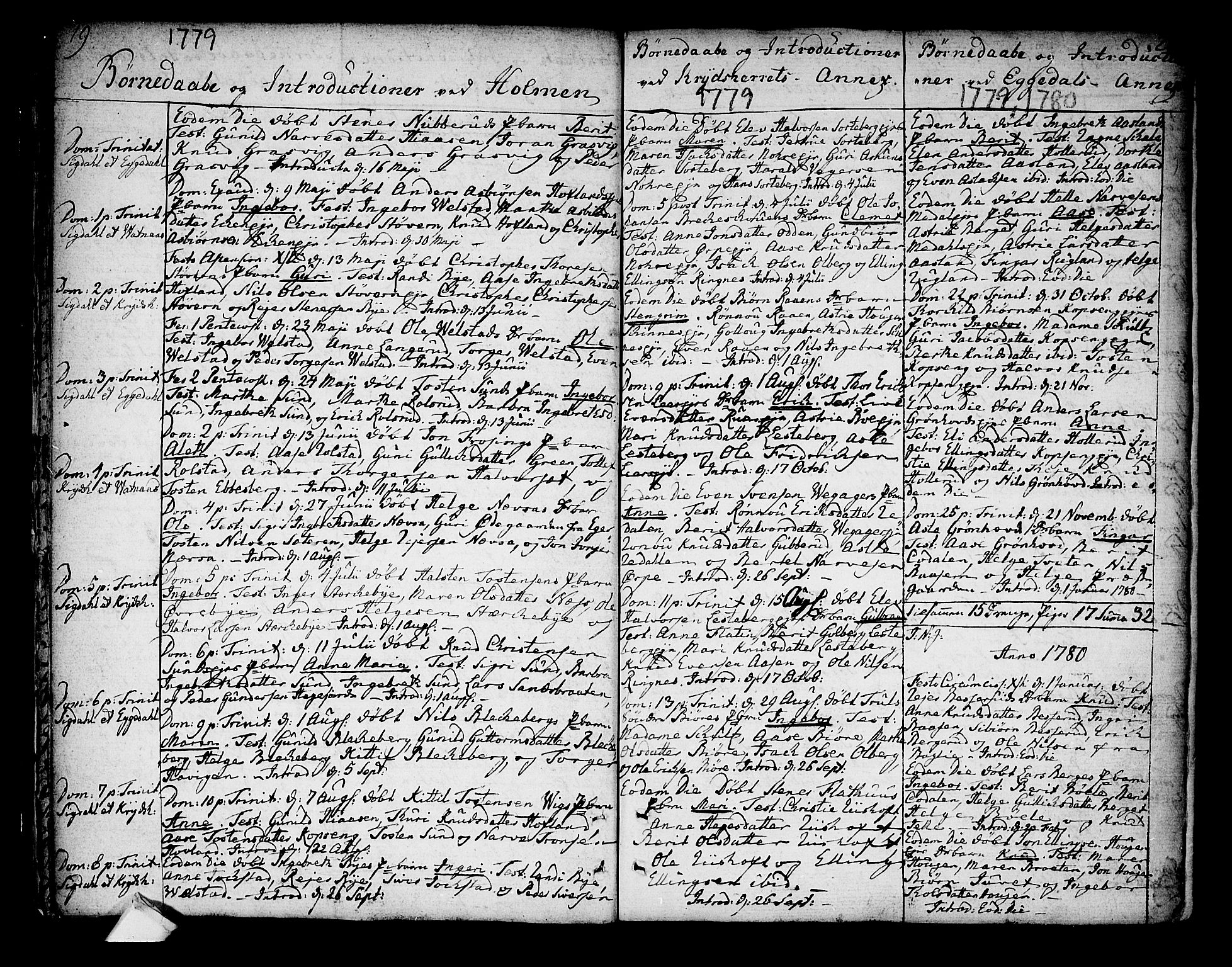 Sigdal kirkebøker, SAKO/A-245/F/Fa/L0002: Parish register (official) no. I 2, 1778-1792, p. 19-20