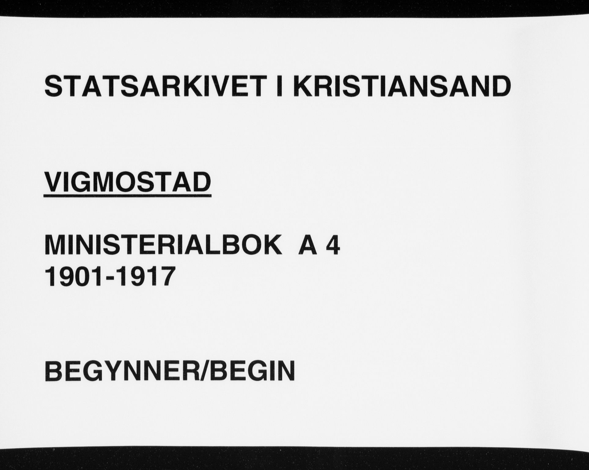 Nord-Audnedal sokneprestkontor, AV/SAK-1111-0032/F/Fa/Fab/L0004: Parish register (official) no. A 4, 1901-1917