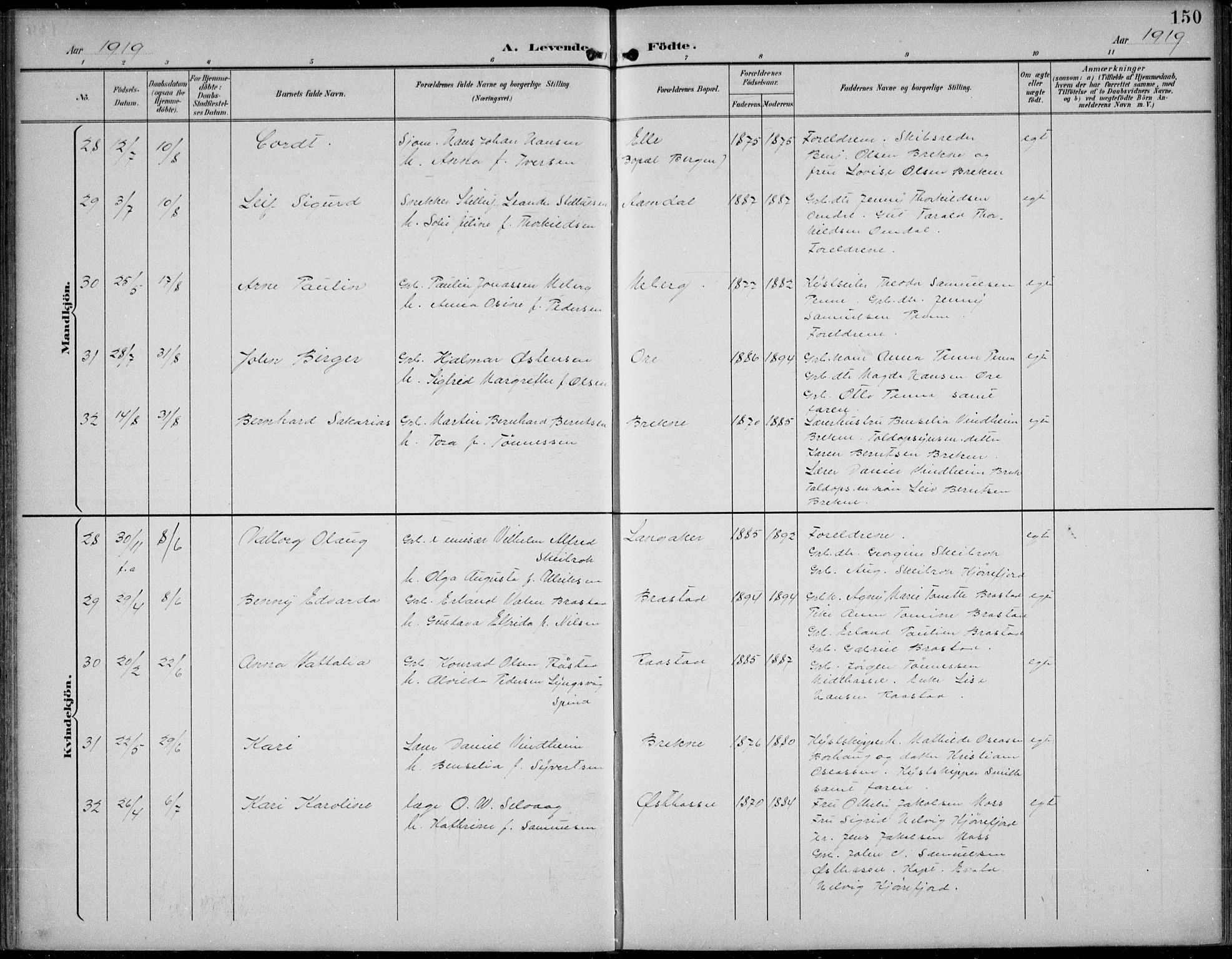 Lista sokneprestkontor, SAK/1111-0027/F/Fb/L0005: Parish register (copy) no. B 5, 1892-1923, p. 150