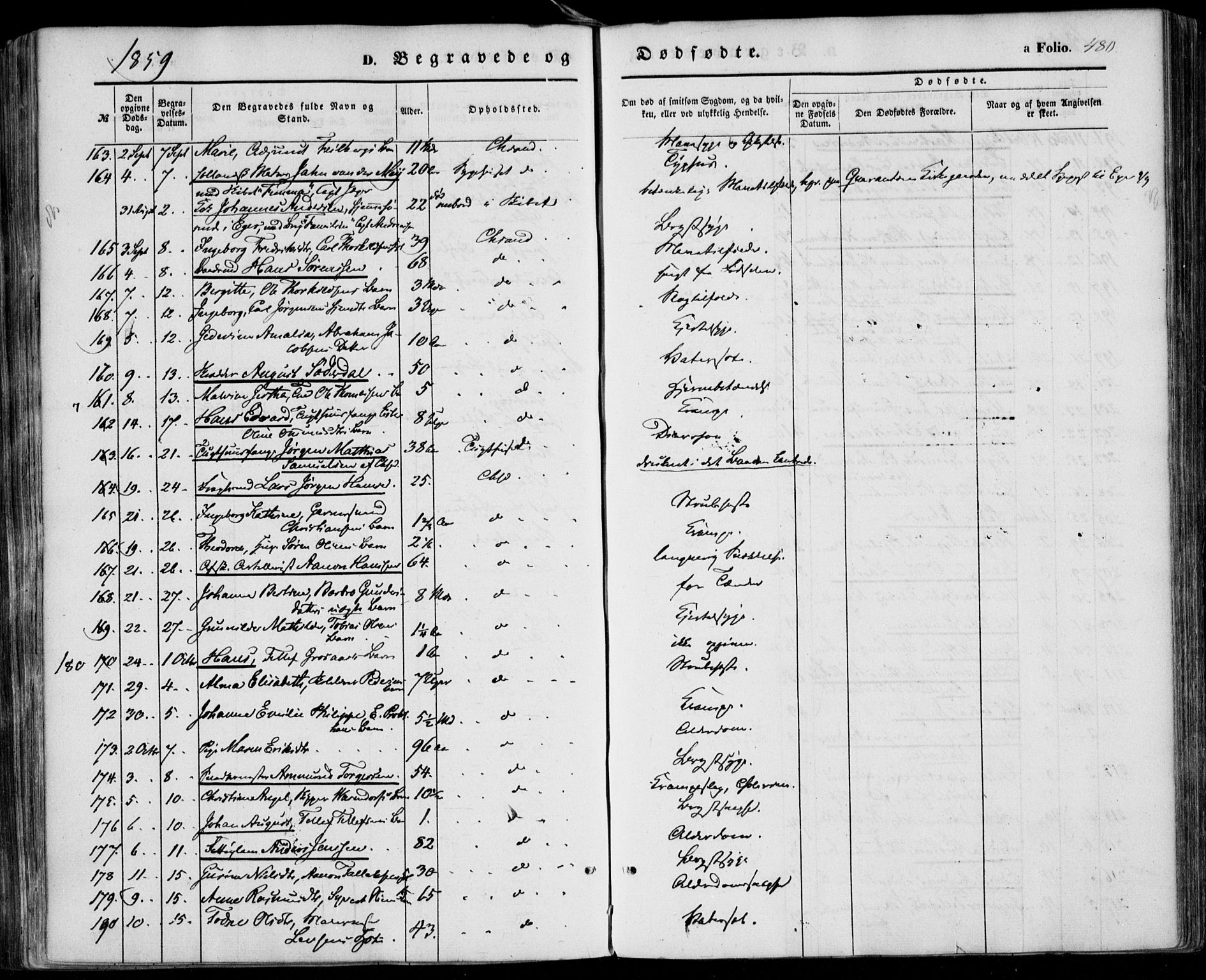Kristiansand domprosti, SAK/1112-0006/F/Fa/L0014: Parish register (official) no. A 14, 1852-1867, p. 480
