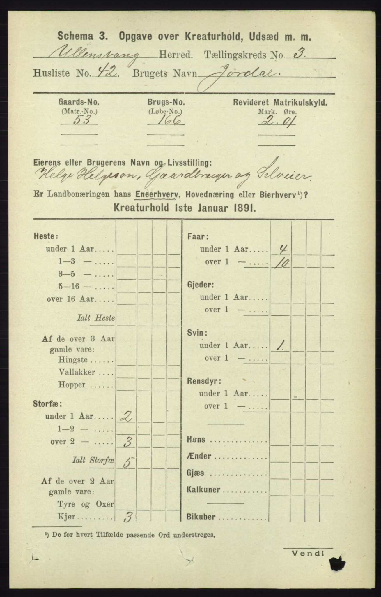 RA, 1891 census for 1230 Ullensvang, 1891, p. 6893