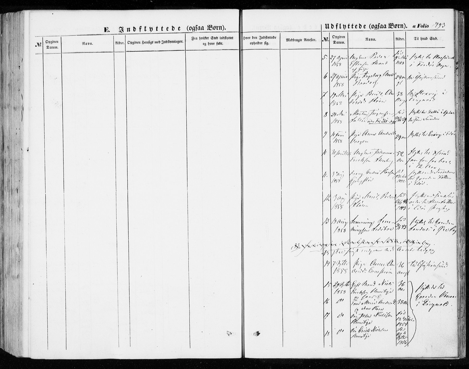 Ministerialprotokoller, klokkerbøker og fødselsregistre - Møre og Romsdal, SAT/A-1454/592/L1026: Parish register (official) no. 592A04, 1849-1867, p. 493