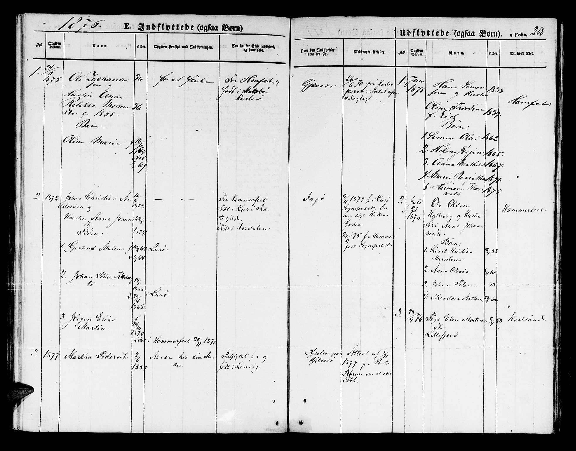 Måsøy sokneprestkontor, SATØ/S-1348/H/Hb/L0001klokker: Parish register (copy) no. 1, 1852-1877, p. 268