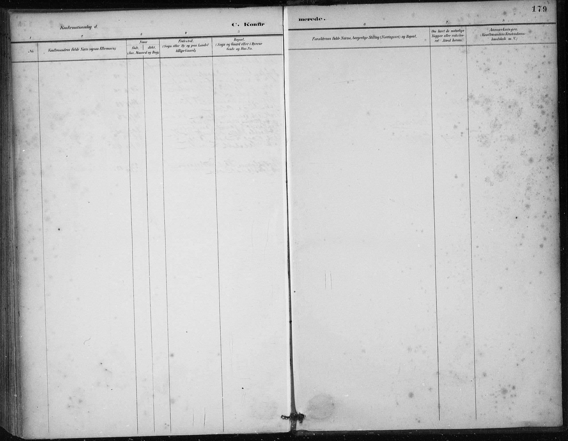 Nykirken Sokneprestembete, SAB/A-77101/H/Haa/L0027: Parish register (official) no. C 6, 1886-1913, p. 179