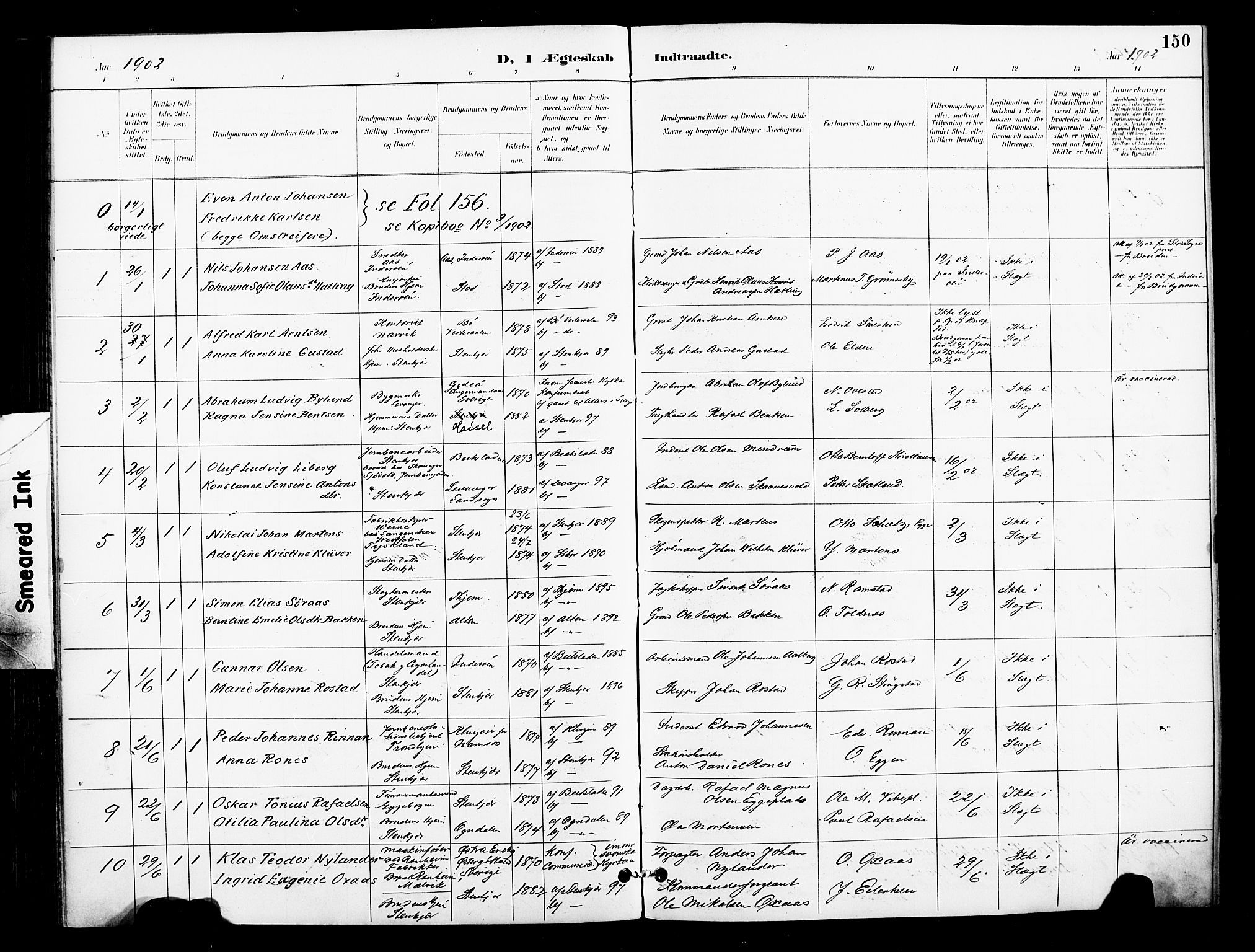 Ministerialprotokoller, klokkerbøker og fødselsregistre - Nord-Trøndelag, SAT/A-1458/739/L0372: Parish register (official) no. 739A04, 1895-1903, p. 150