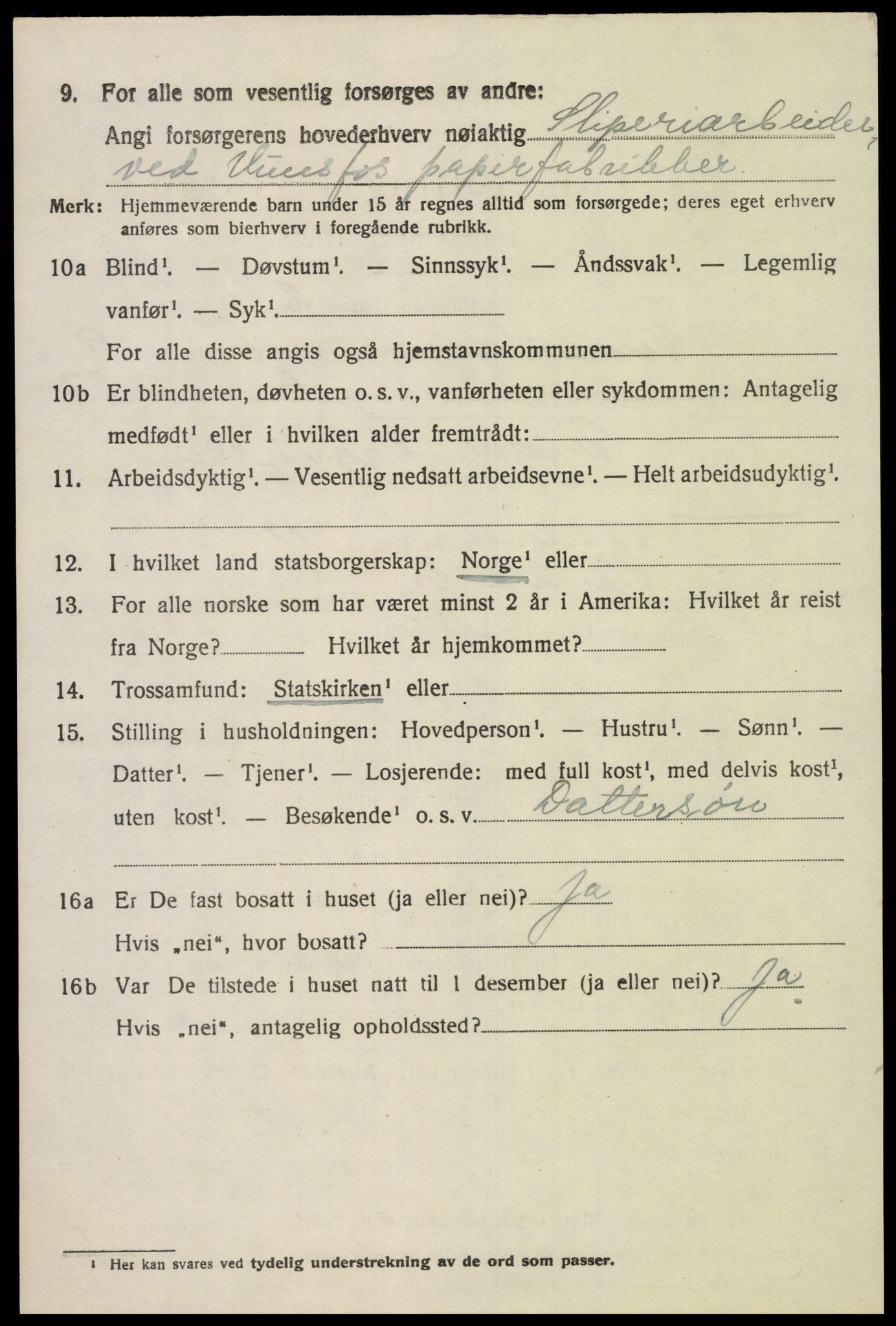 SAK, 1920 census for Vennesla, 1920, p. 6719