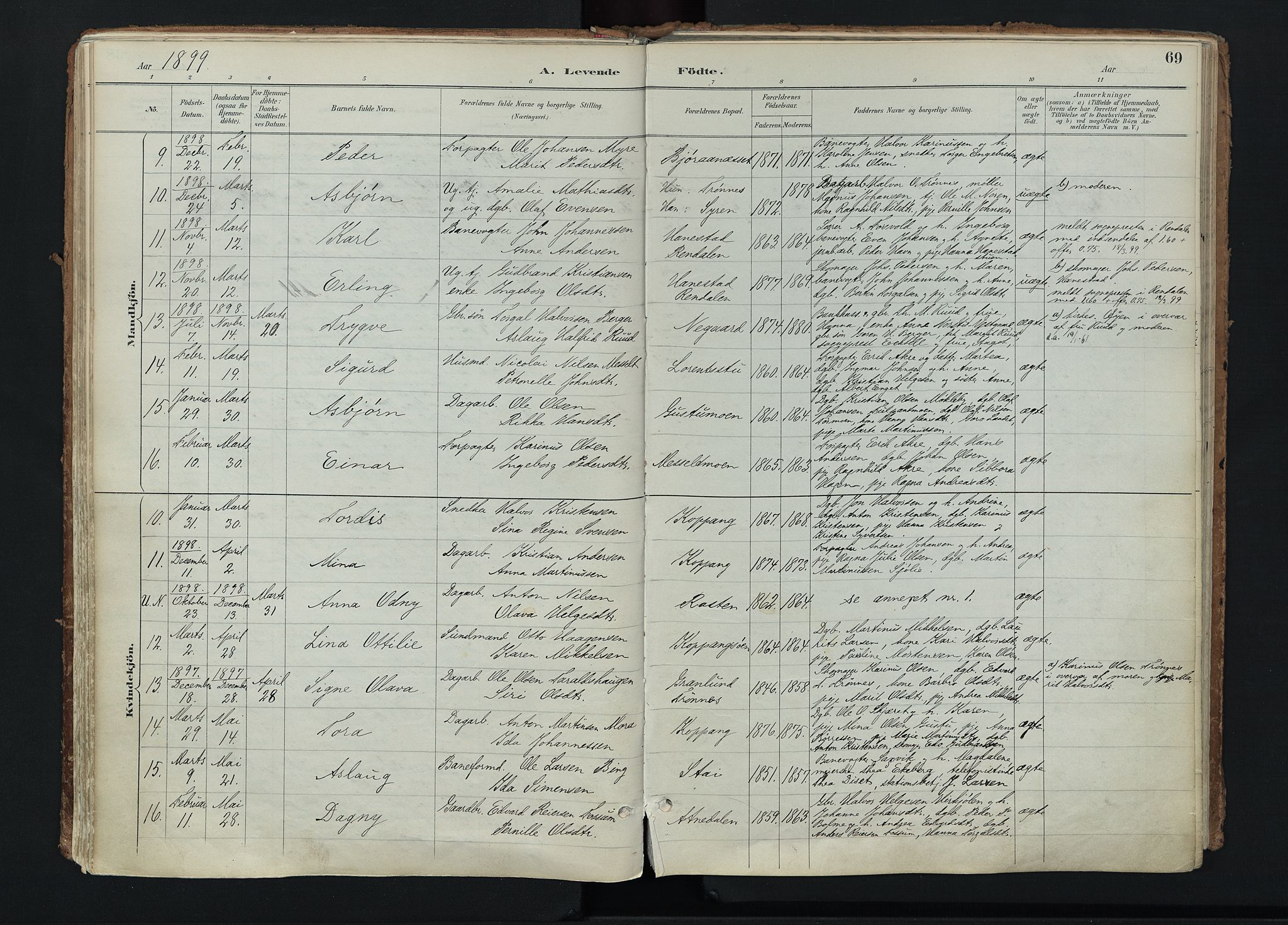 Stor-Elvdal prestekontor, AV/SAH-PREST-052/H/Ha/Haa/L0004: Parish register (official) no. 4, 1890-1922, p. 69