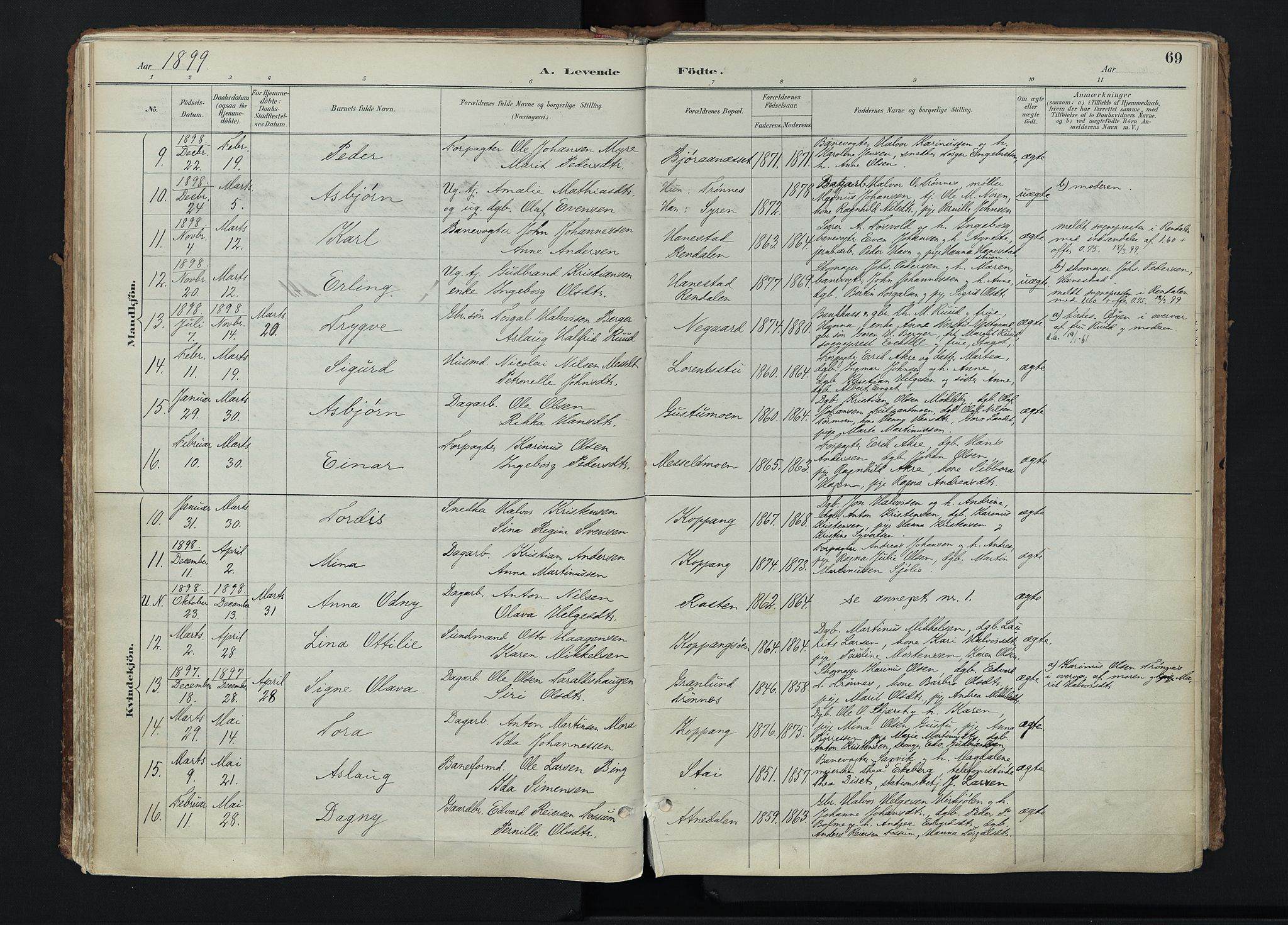 Stor-Elvdal prestekontor, SAH/PREST-052/H/Ha/Haa/L0004: Parish register (official) no. 4, 1890-1922, p. 69