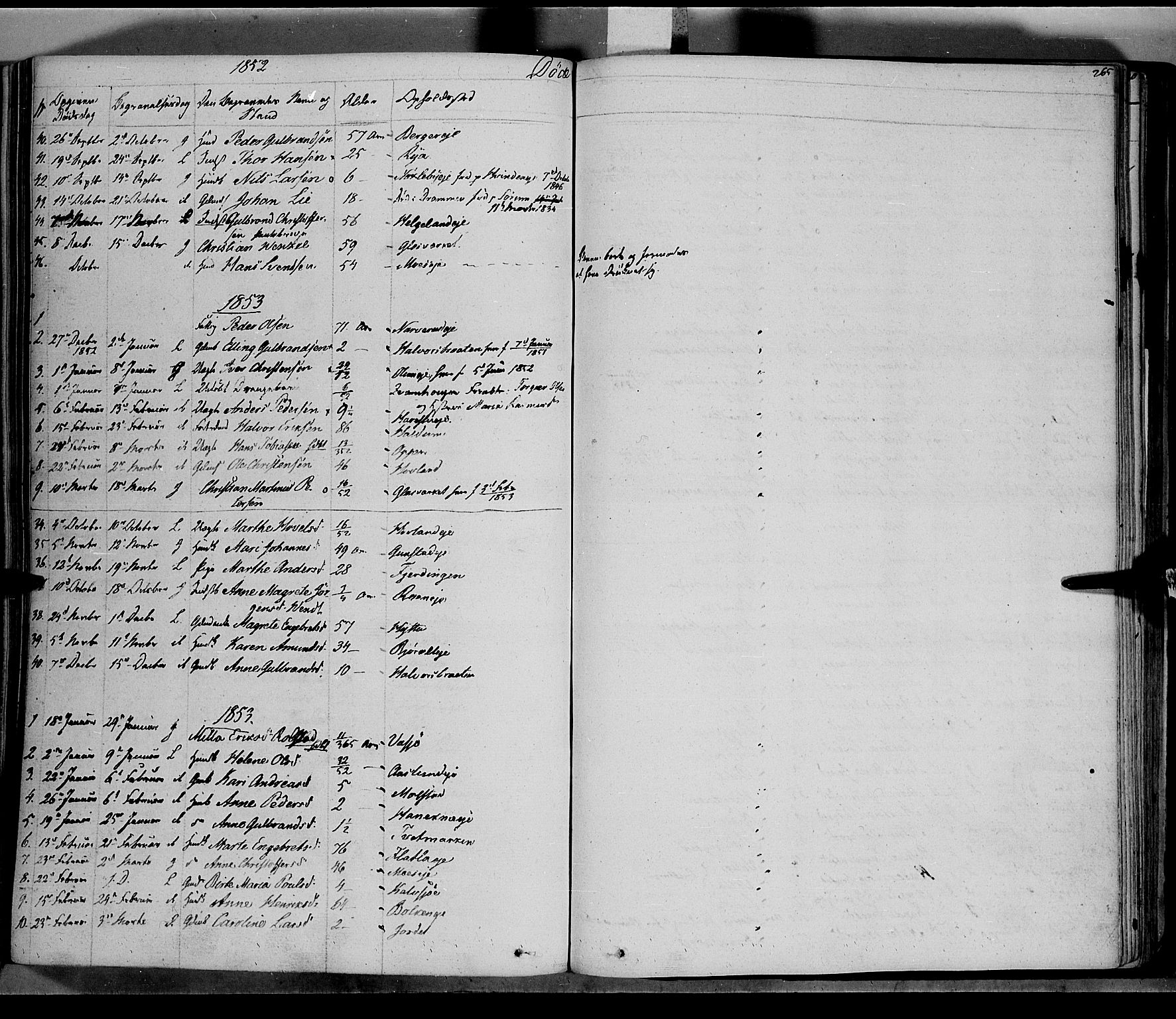 Jevnaker prestekontor, SAH/PREST-116/H/Ha/Haa/L0006: Parish register (official) no. 6, 1837-1857, p. 265
