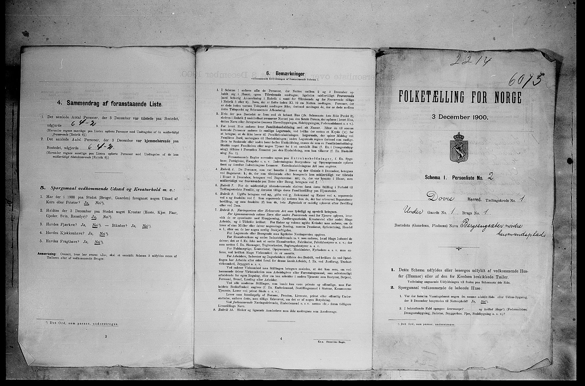 SAH, 1900 census for Dovre, 1900, p. 22