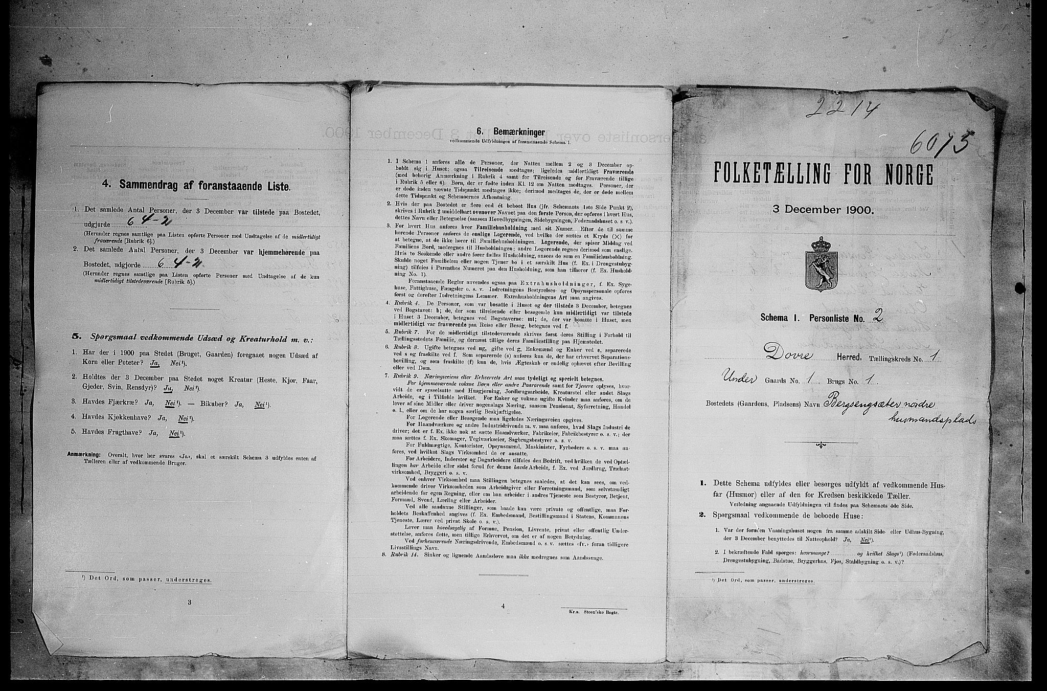 SAH, 1900 census for Dovre, 1900, p. 22