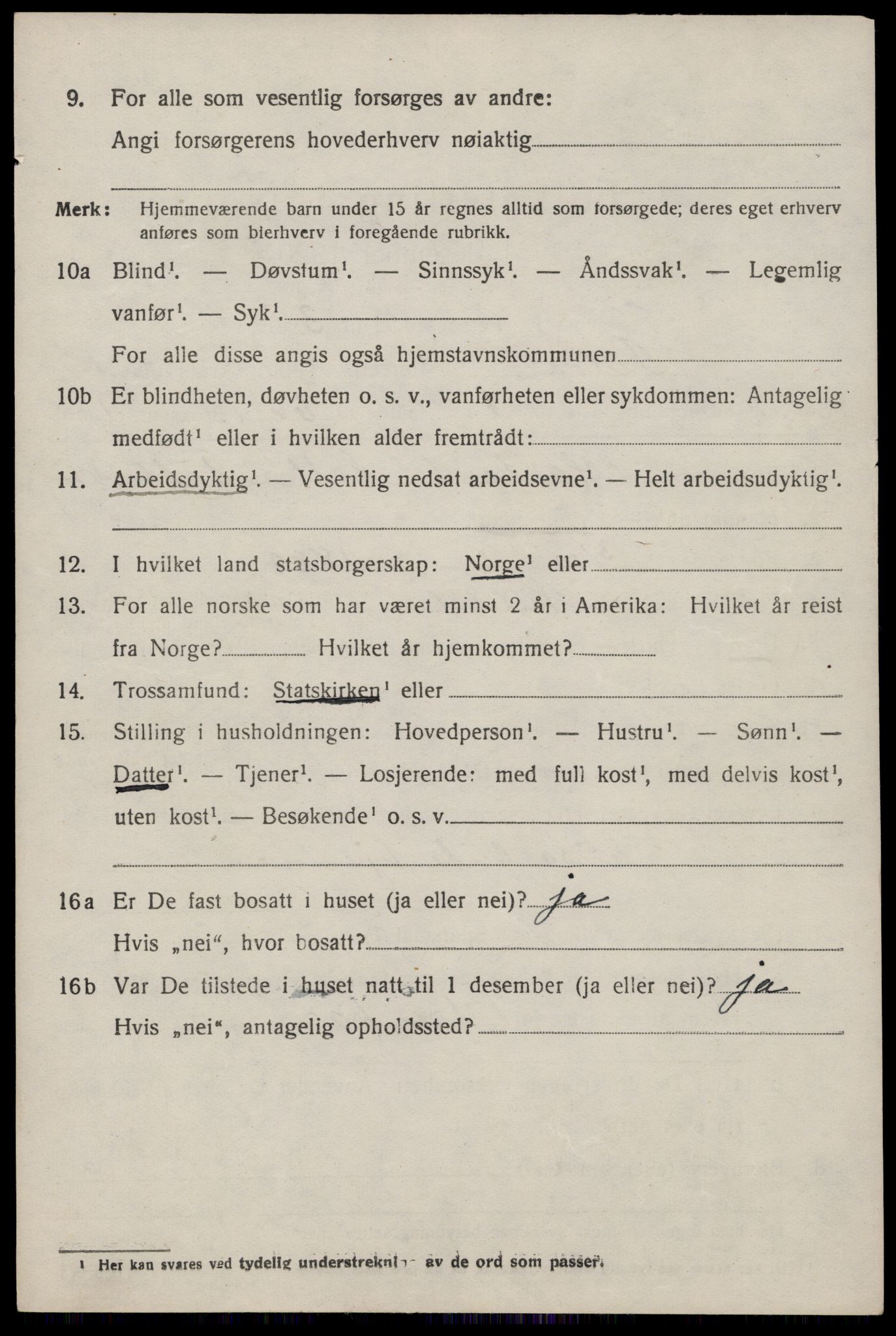 SAST, 1920 census for Suldal, 1920, p. 699