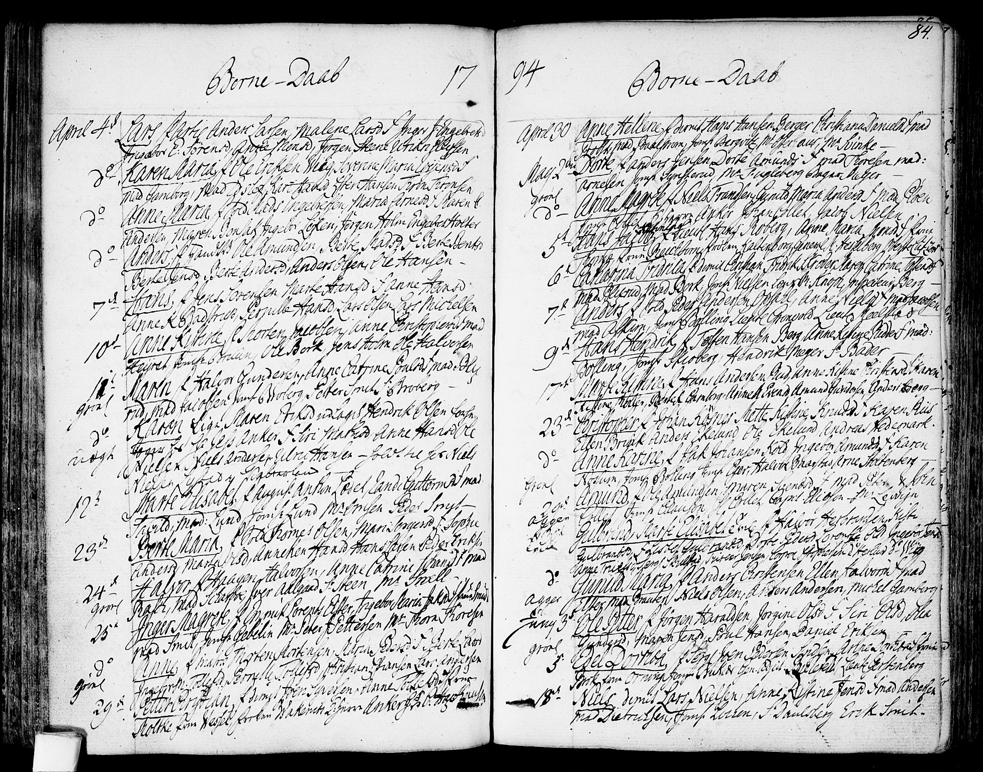 Garnisonsmenigheten Kirkebøker, SAO/A-10846/F/Fa/L0003: Parish register (official) no. 3, 1777-1809, p. 84