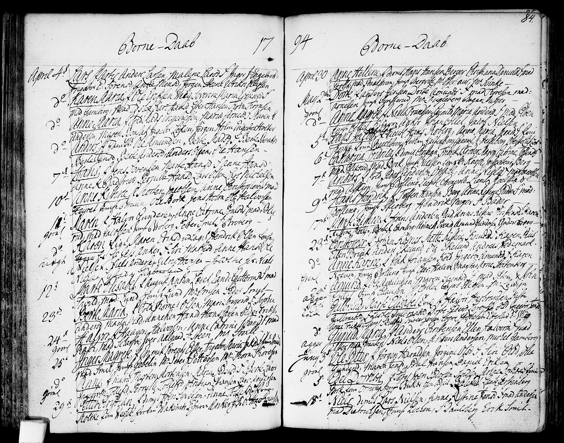 Garnisonsmenigheten Kirkebøker, AV/SAO-A-10846/F/Fa/L0003: Parish register (official) no. 3, 1777-1809, p. 84