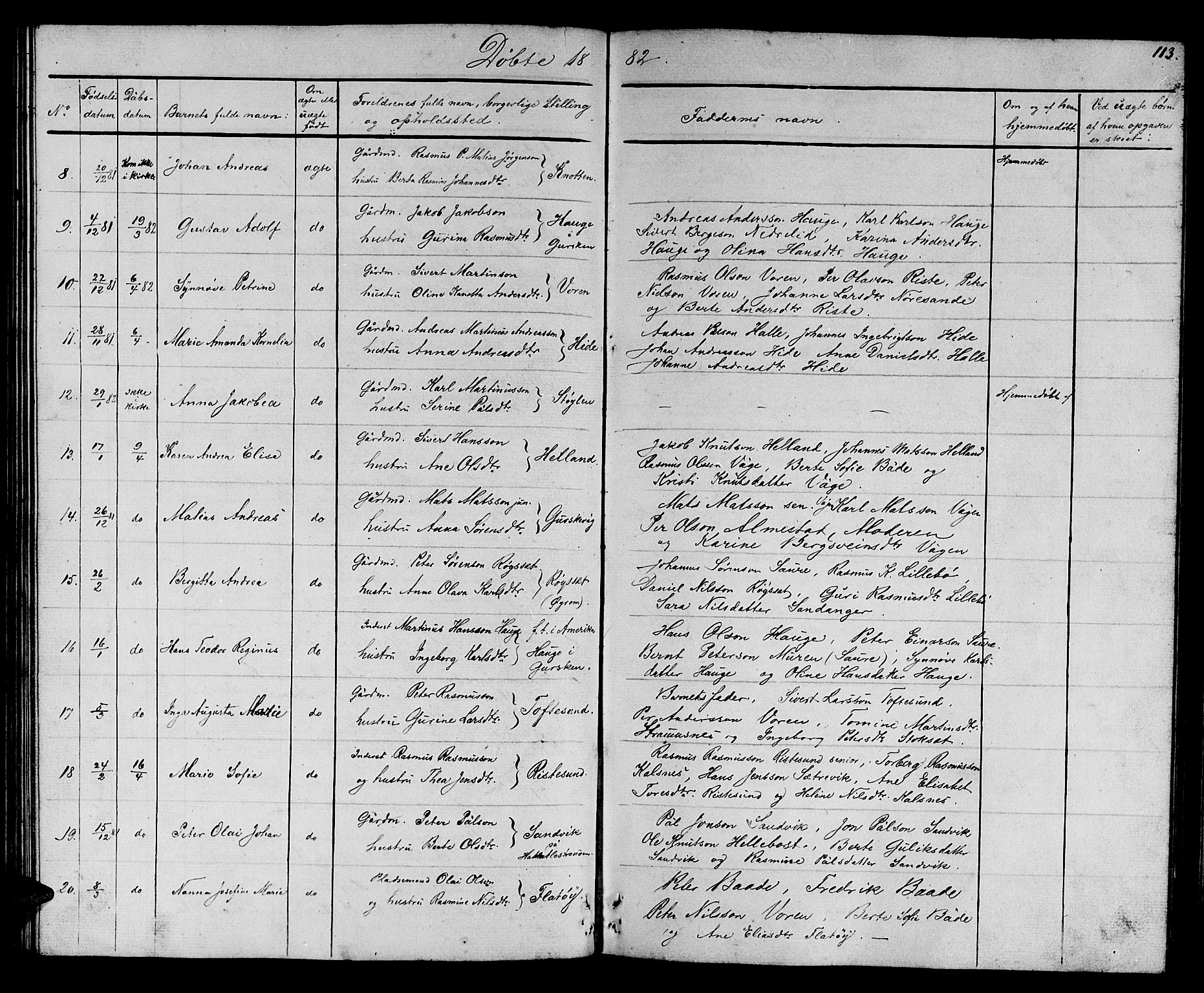 Ministerialprotokoller, klokkerbøker og fødselsregistre - Møre og Romsdal, AV/SAT-A-1454/503/L0047: Parish register (copy) no. 503C02, 1854-1884, p. 113