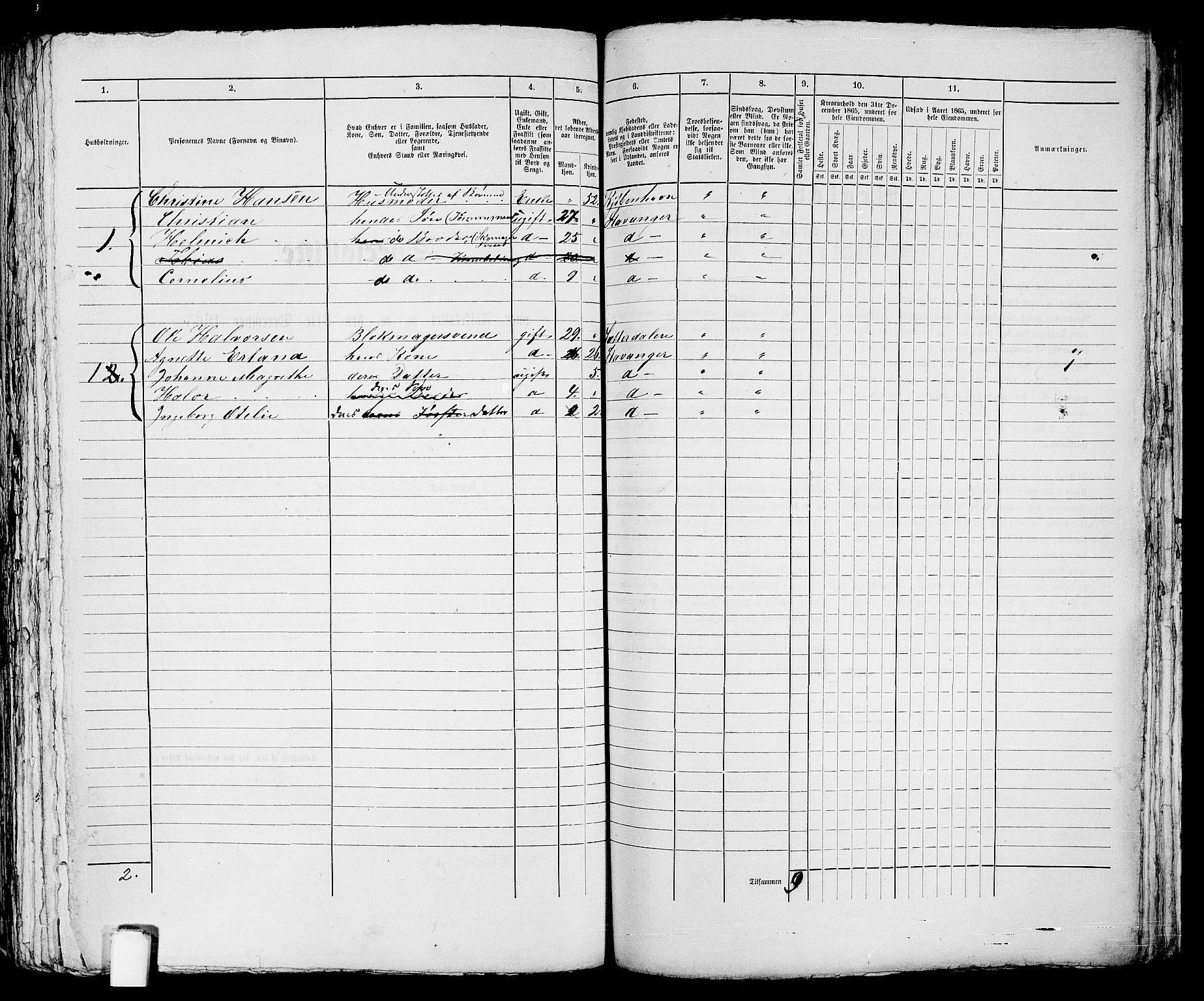 RA, 1865 census for Stavanger, 1865, p. 2348