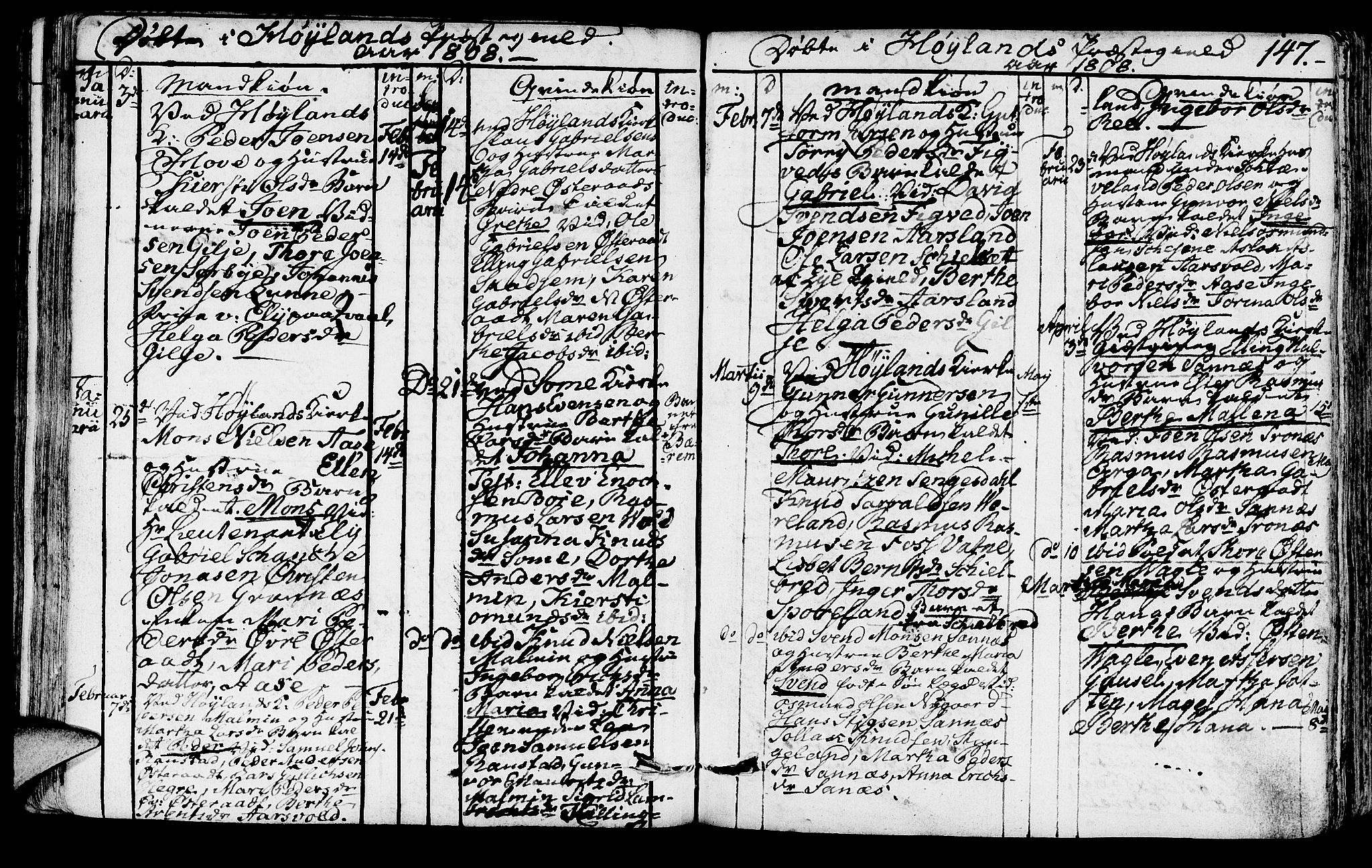 Høyland sokneprestkontor, SAST/A-101799/001/30BA/L0005: Parish register (official) no. A 5, 1804-1815, p. 147