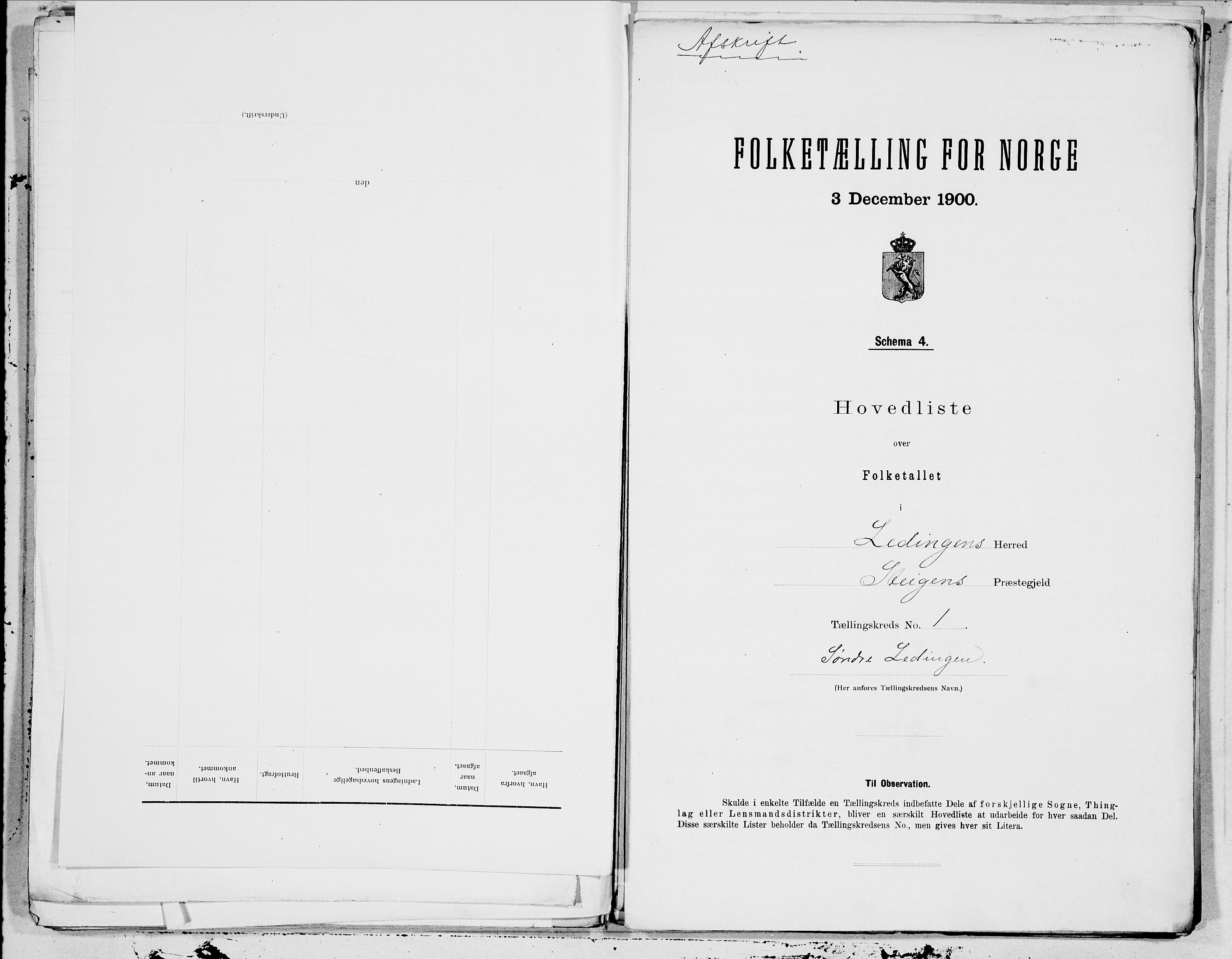 SAT, 1900 census for Ledingen, 1900, p. 2