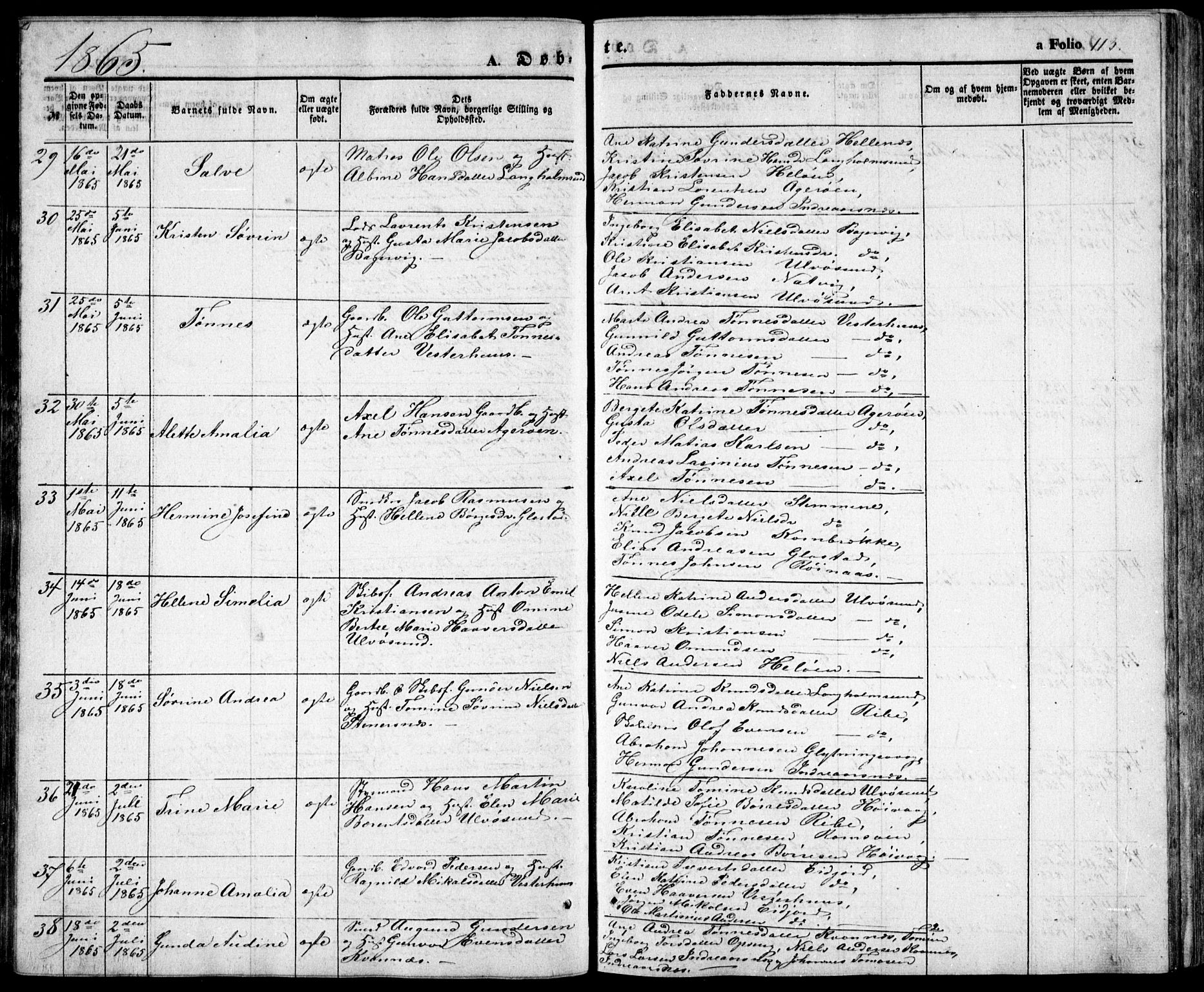 Høvåg sokneprestkontor, SAK/1111-0025/F/Fb/L0002: Parish register (copy) no. B 2, 1847-1869, p. 113