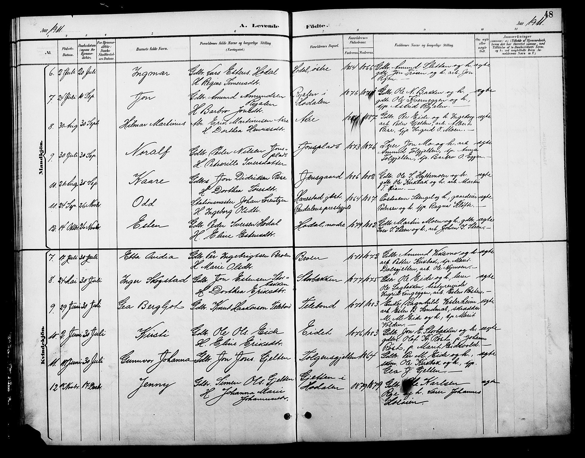 Tolga prestekontor, AV/SAH-PREST-062/L/L0009: Parish register (copy) no. 9, 1892-1919, p. 48