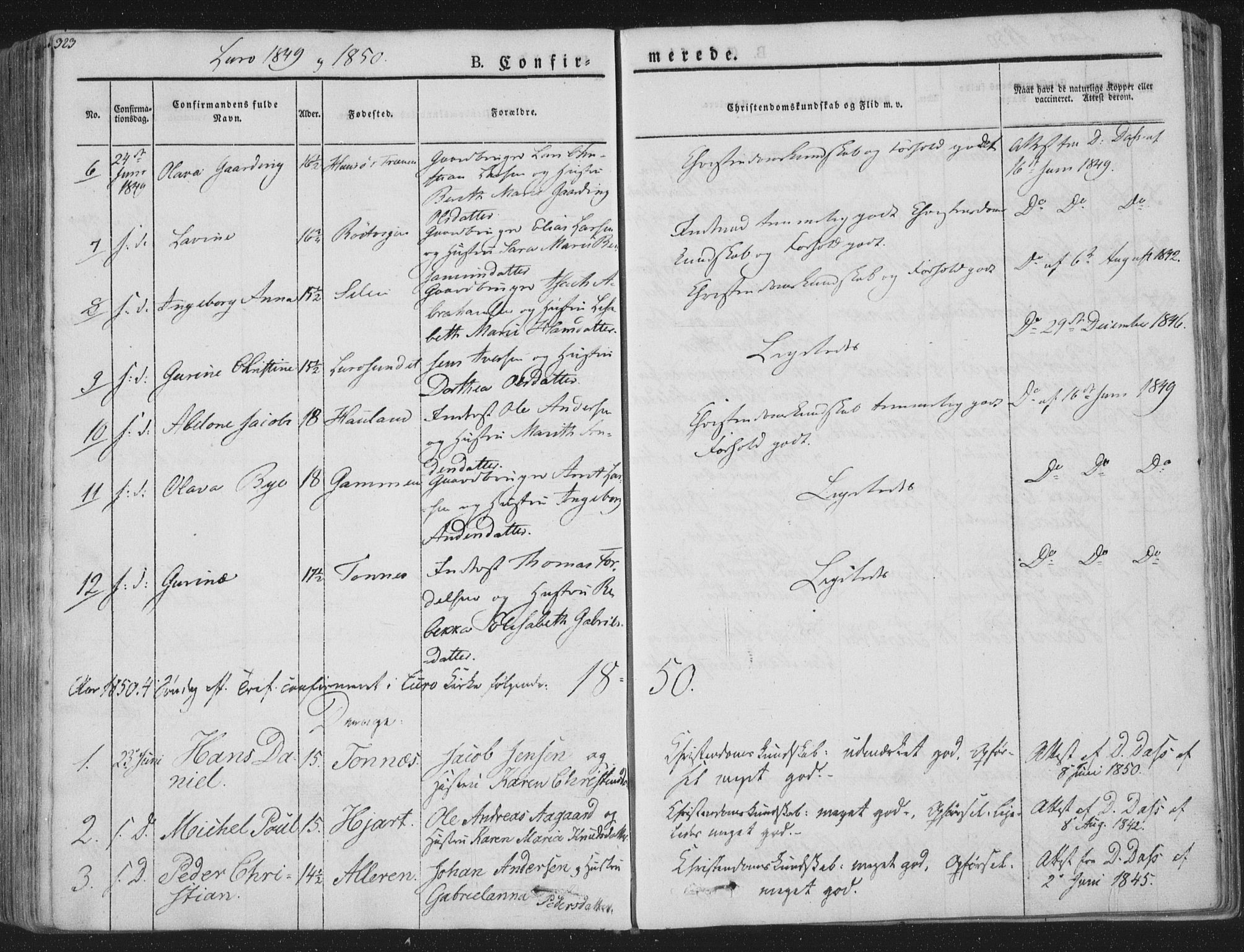 Ministerialprotokoller, klokkerbøker og fødselsregistre - Nordland, SAT/A-1459/839/L0565: Parish register (official) no. 839A02, 1825-1862, p. 323