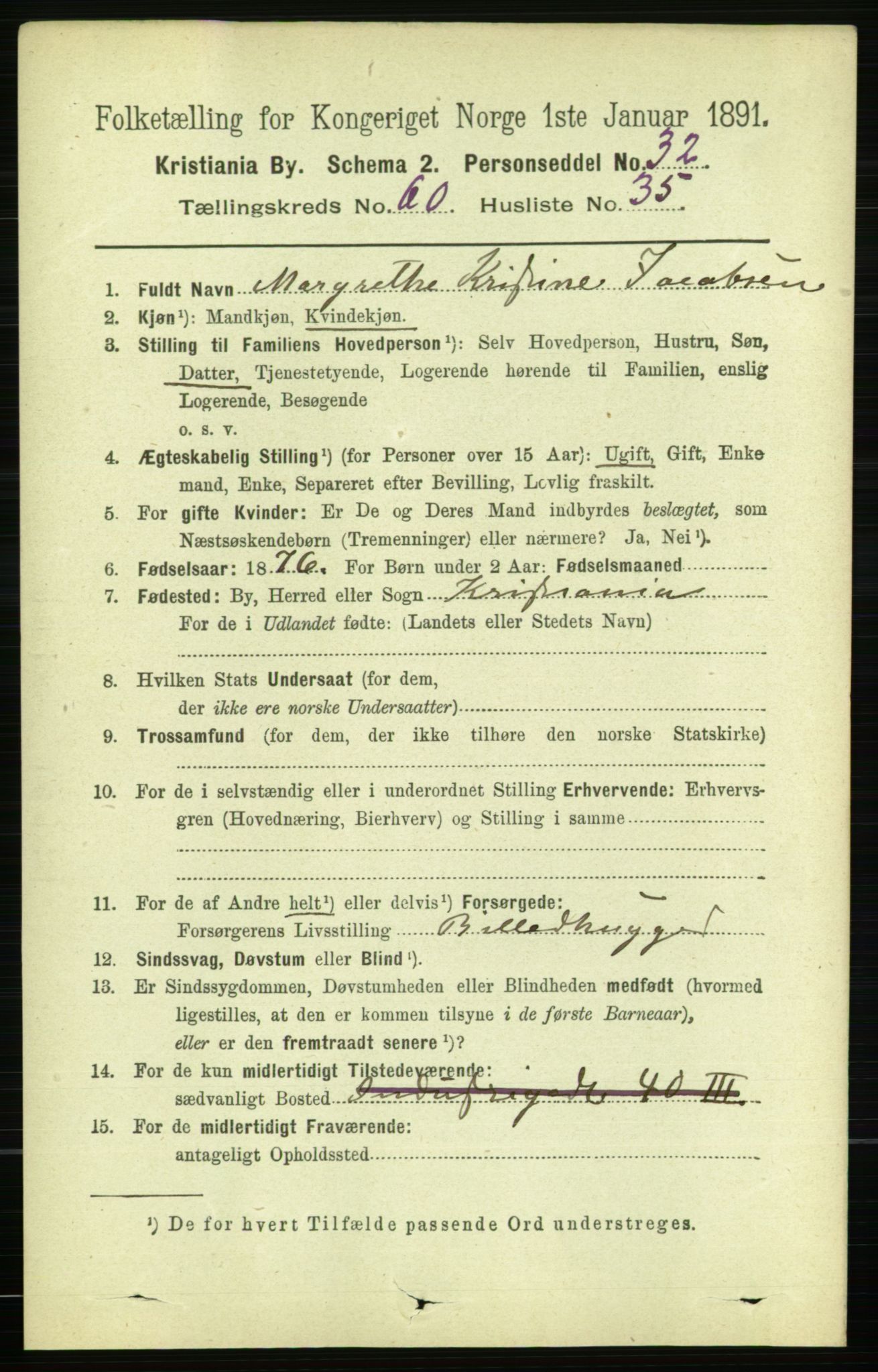 RA, 1891 census for 0301 Kristiania, 1891, p. 32311